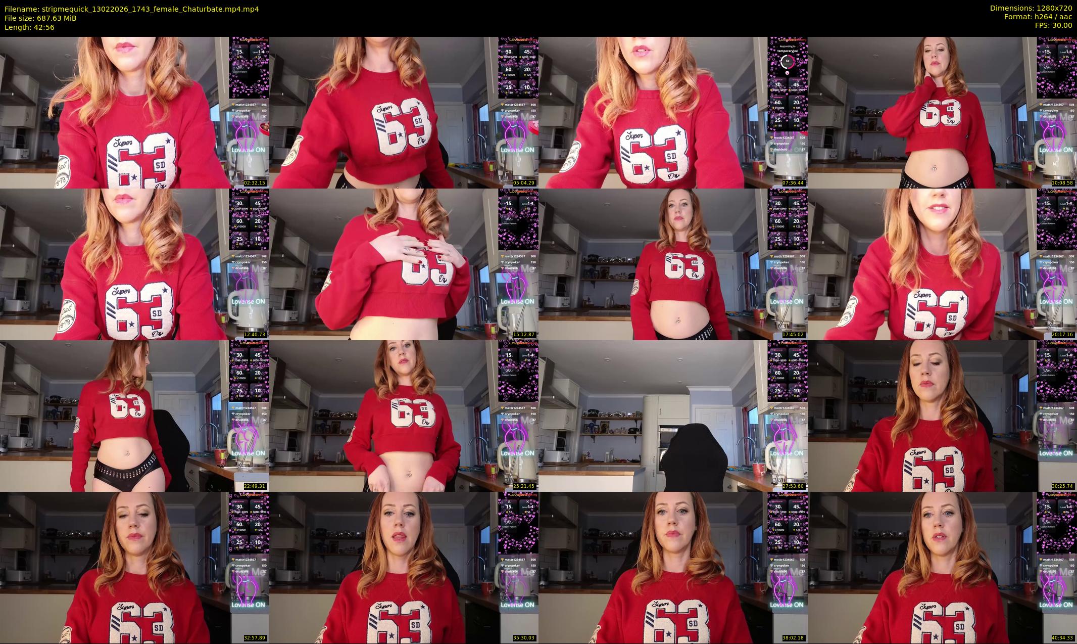 stripmequick — 43 minute Chaturbate female cam show recording, 720p, Feb 13, 2026