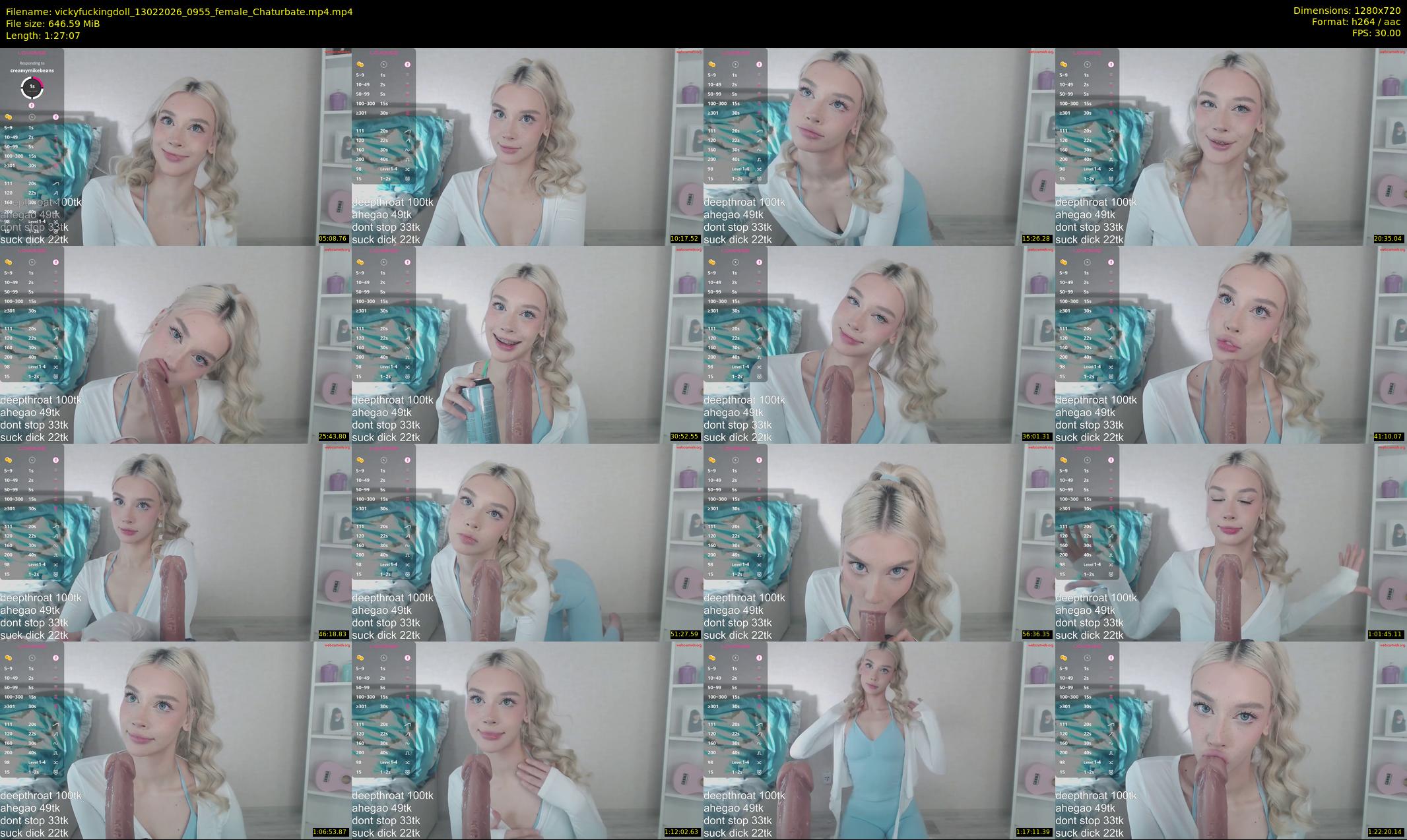 vickyfuckingdoll — 88 minute Chaturbate female cam show recording, 720p, Feb 13, 2026