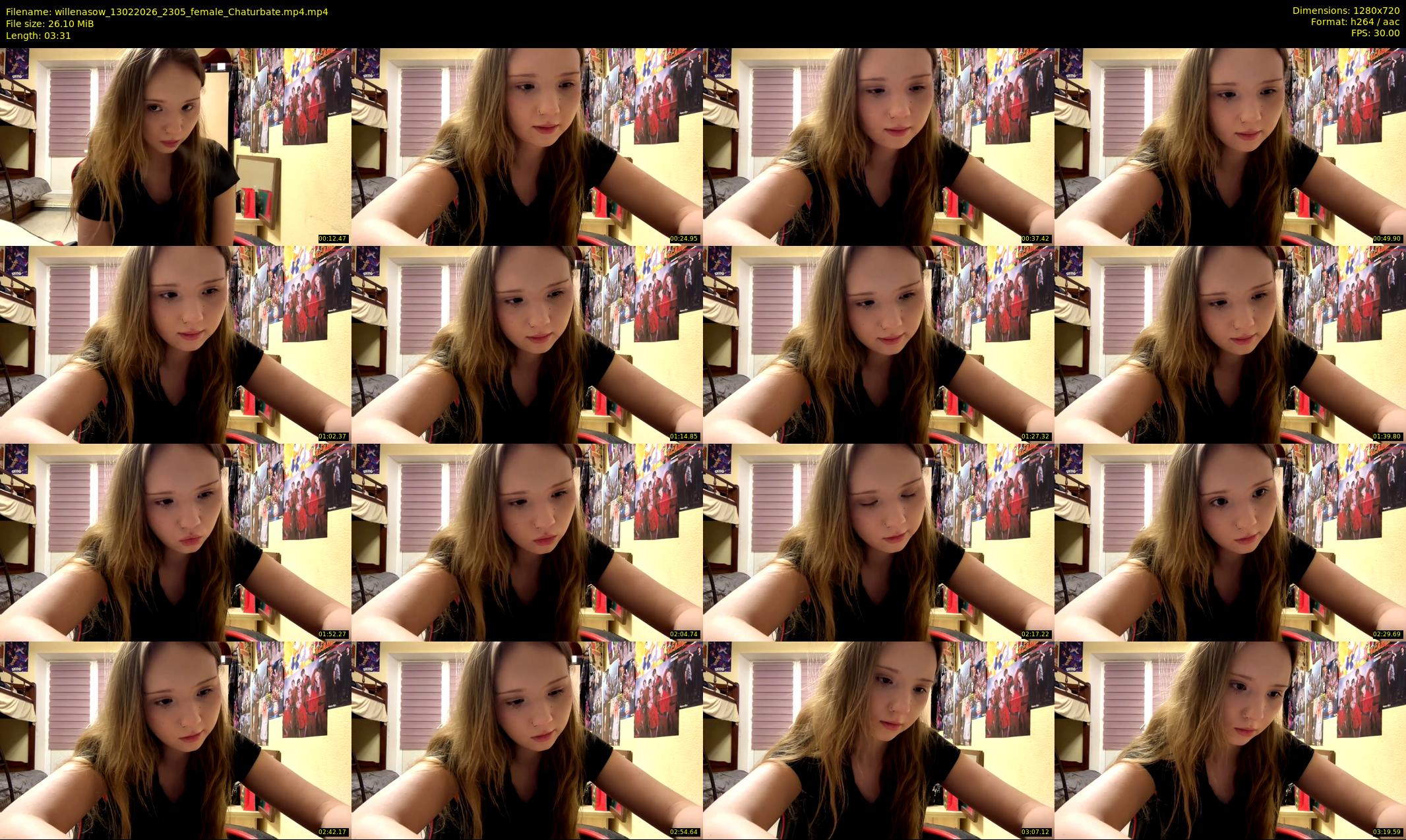 willenasow — 4 minute Chaturbate female cam show recording, 720p, Feb 13, 2026
