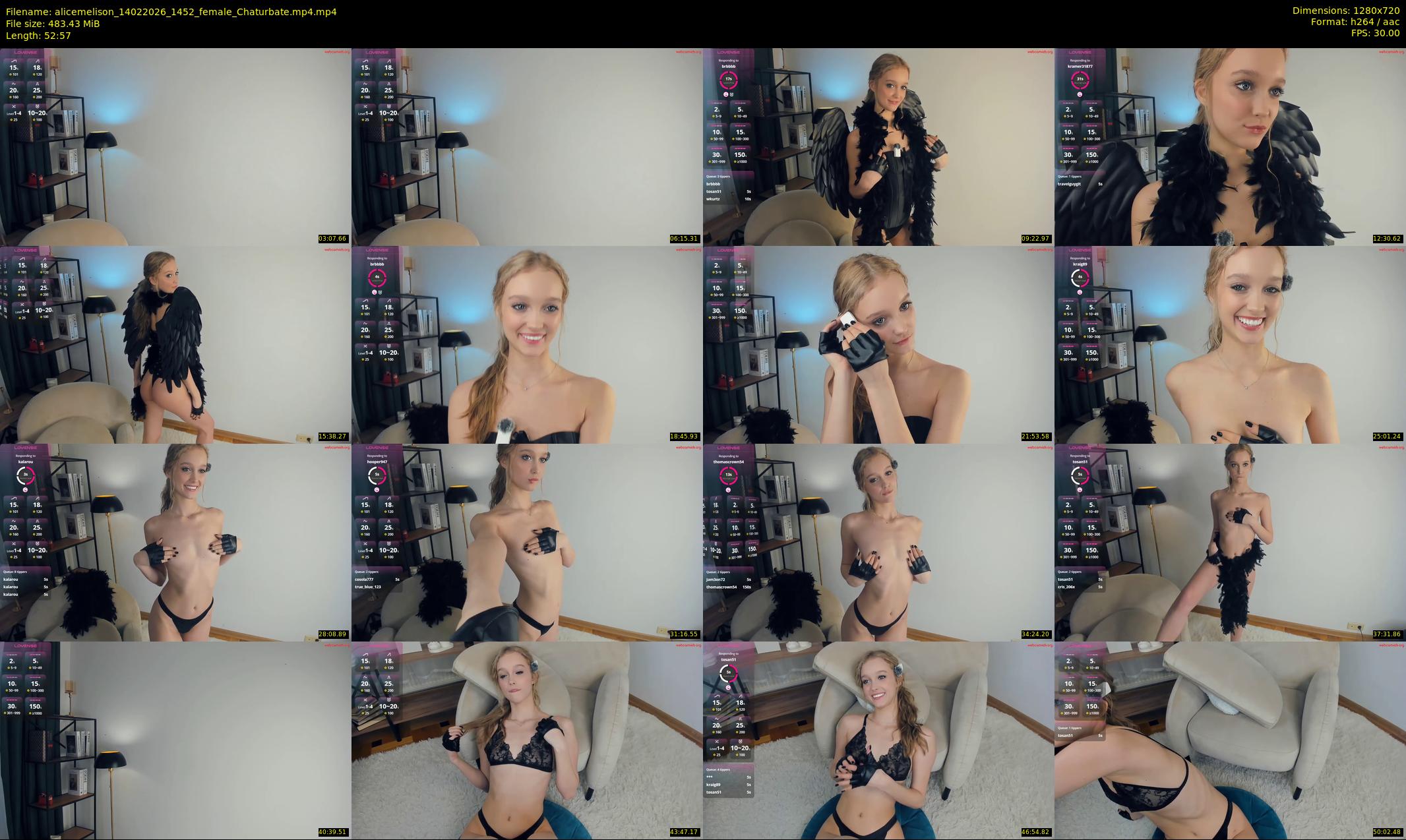 alicemelison — 53 minute Chaturbate female cam show recording, 720p, Feb 14, 2026