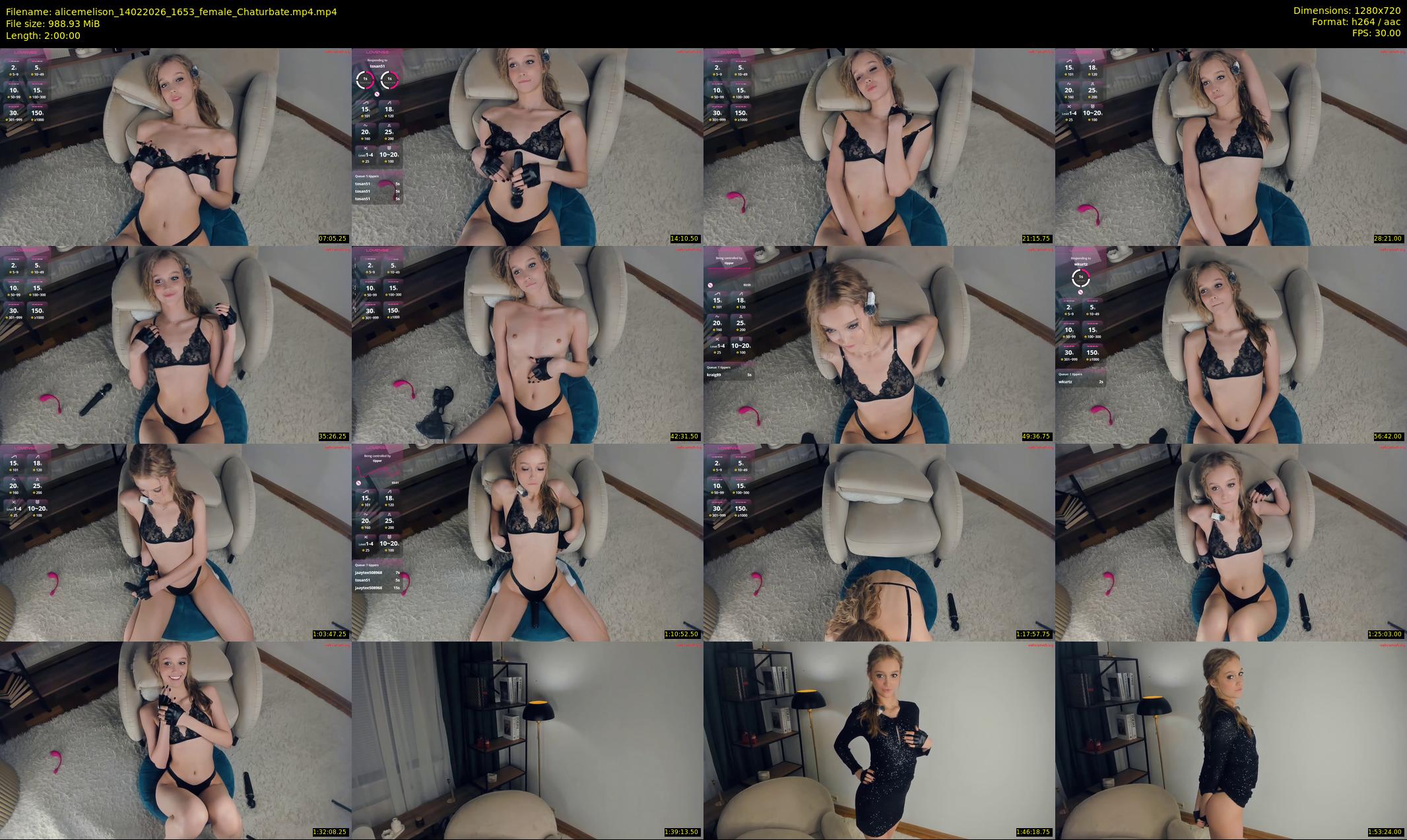 alicemelison — 120 minute Chaturbate female cam show recording, 720p, Feb 14, 2026