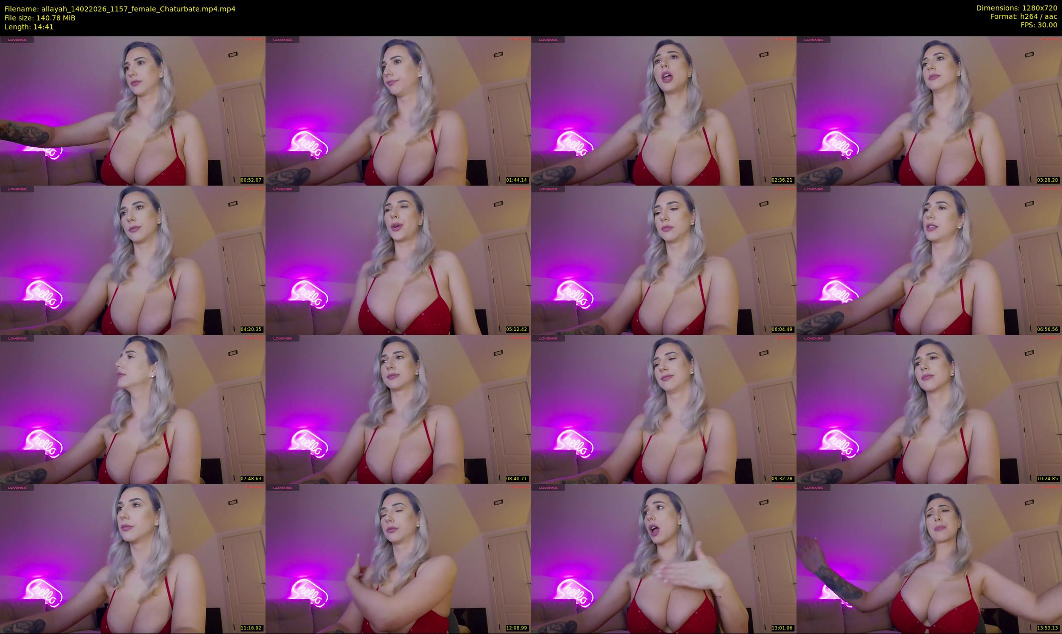 allayah — 15 minute Chaturbate female cam show recording, 720p, Feb 14, 2026