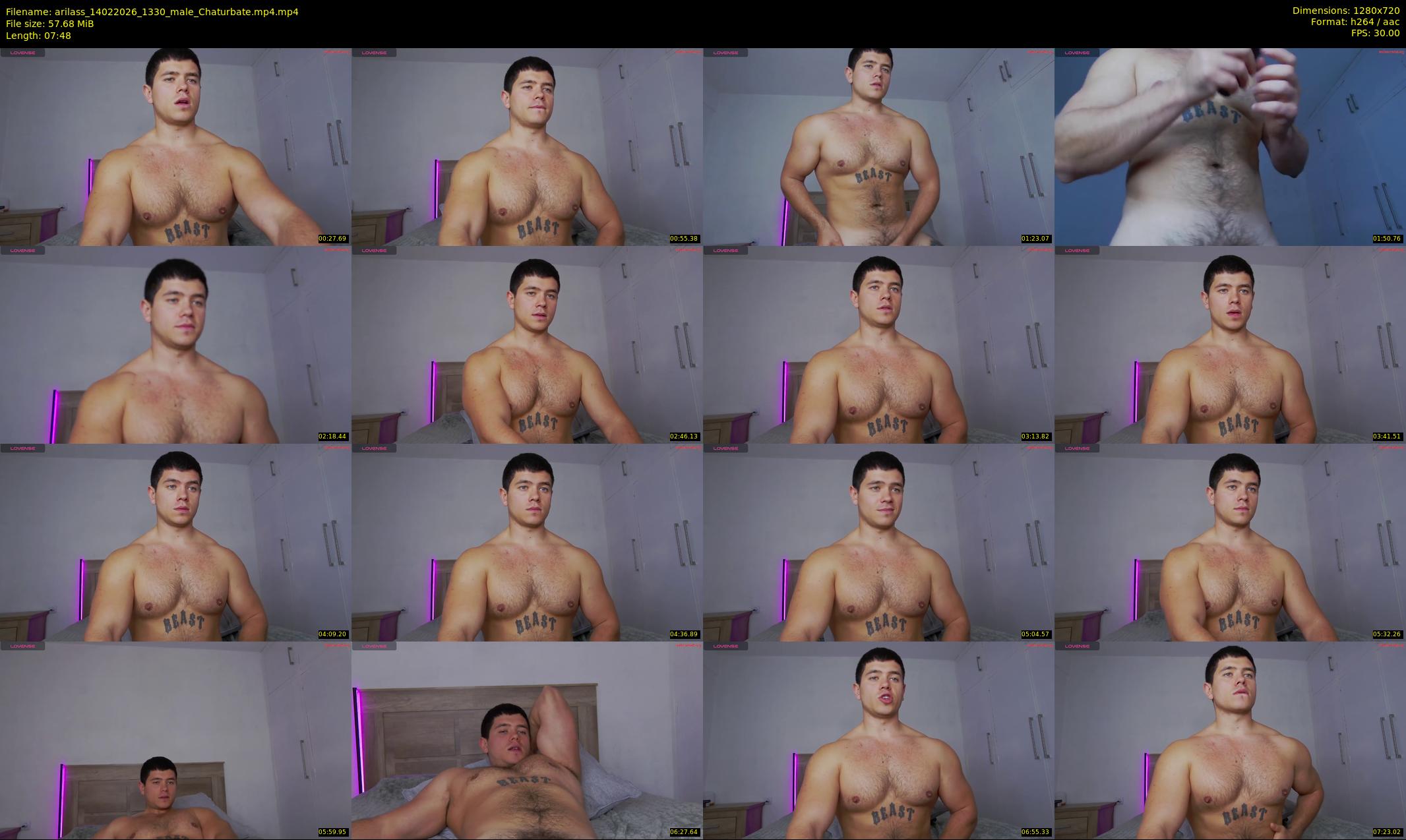 arilass — 8 minute Chaturbate male cam show recording, 720p, Feb 14, 2026