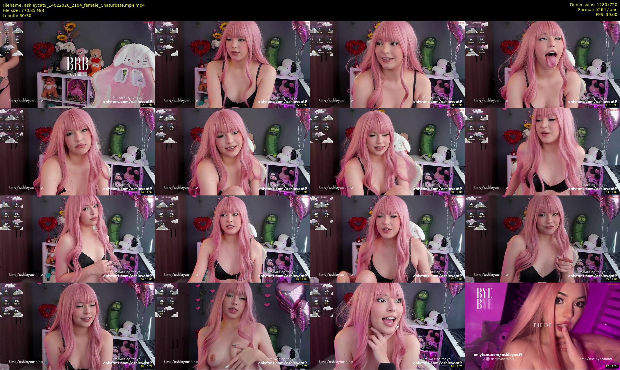 ashleycat9 — 51 minute Chaturbate female cam show recording, 720p, Feb 14, 2026
