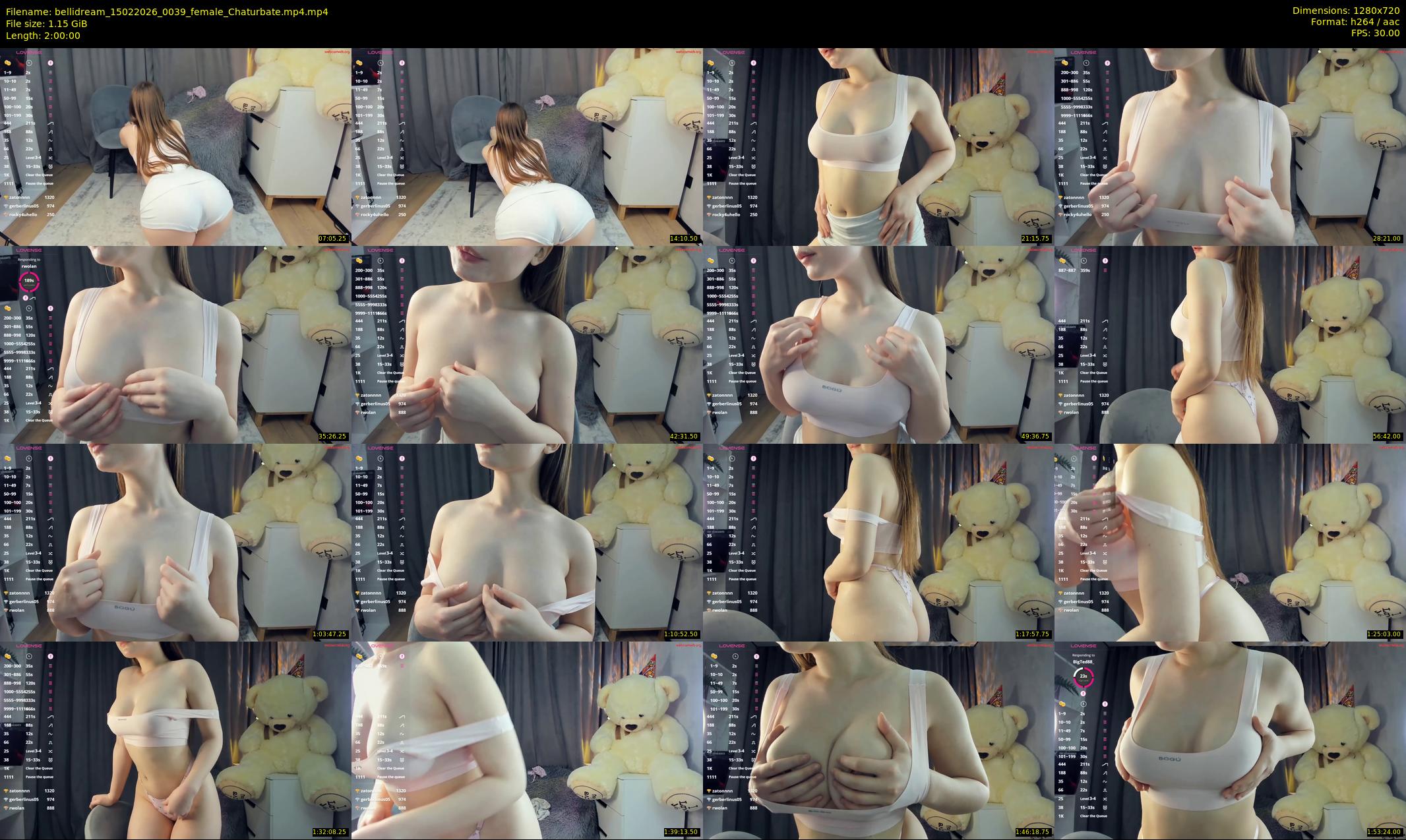 bellidream — 120 minute Chaturbate female cam show recording, 720p, Feb 15, 2026