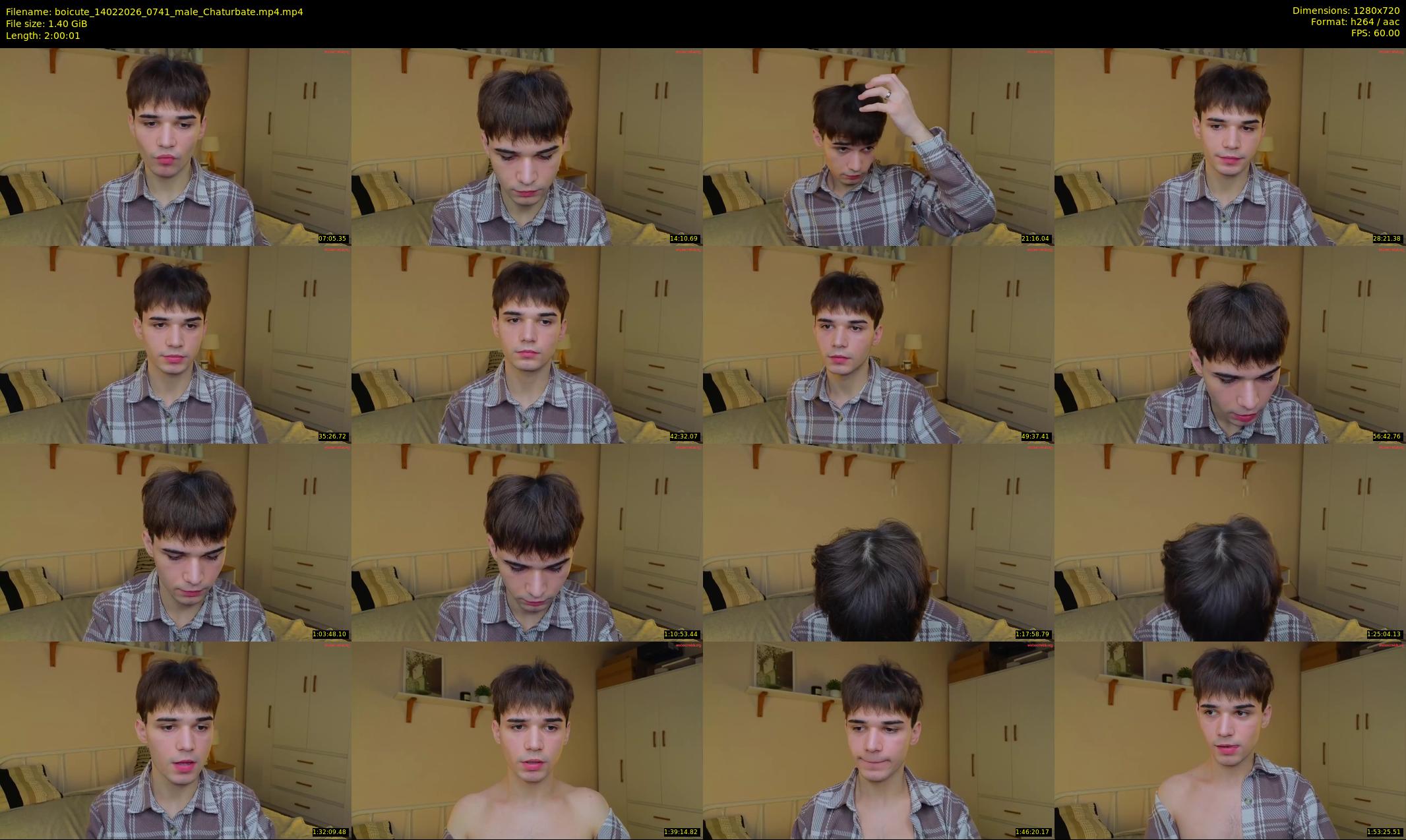 boicute — 121 minute Chaturbate male cam show recording, 720p, Feb 14, 2026
