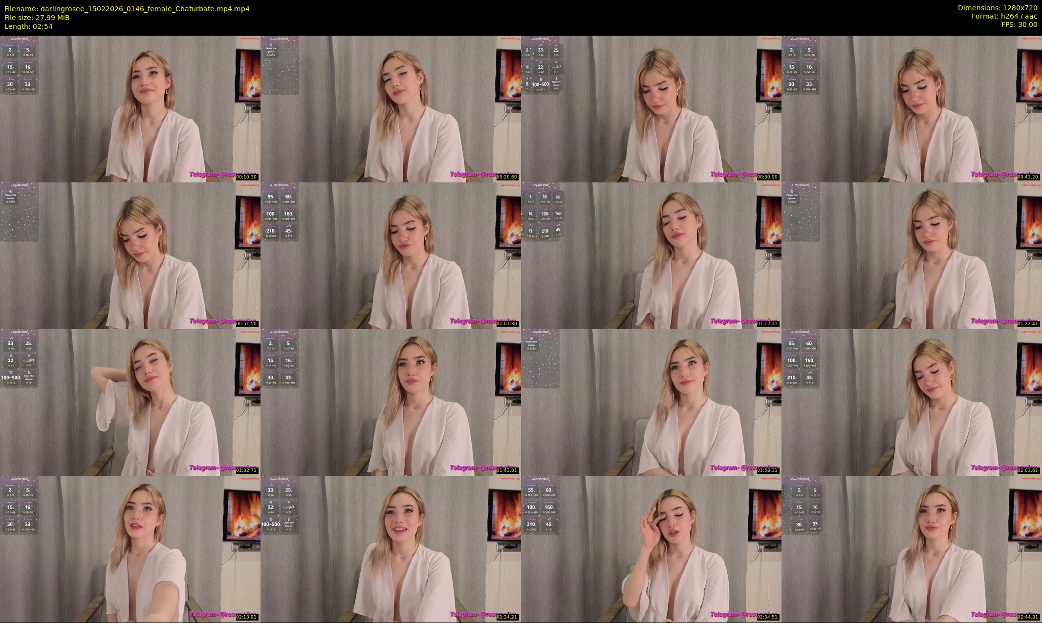 darlingrosee — 3 minute Chaturbate female cam show recording, 720p, Feb 15, 2026