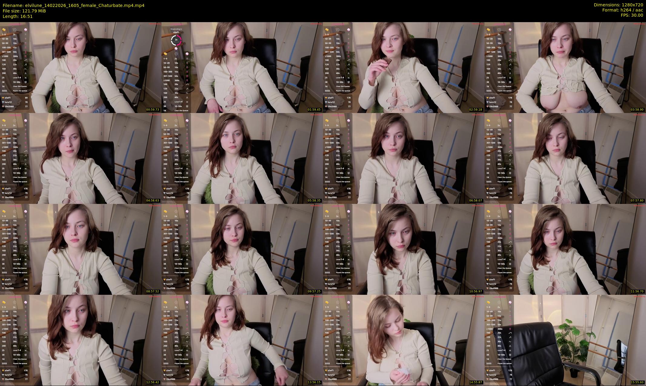 elvilune — 17 minute Chaturbate female cam show recording, 720p, Feb 14, 2026