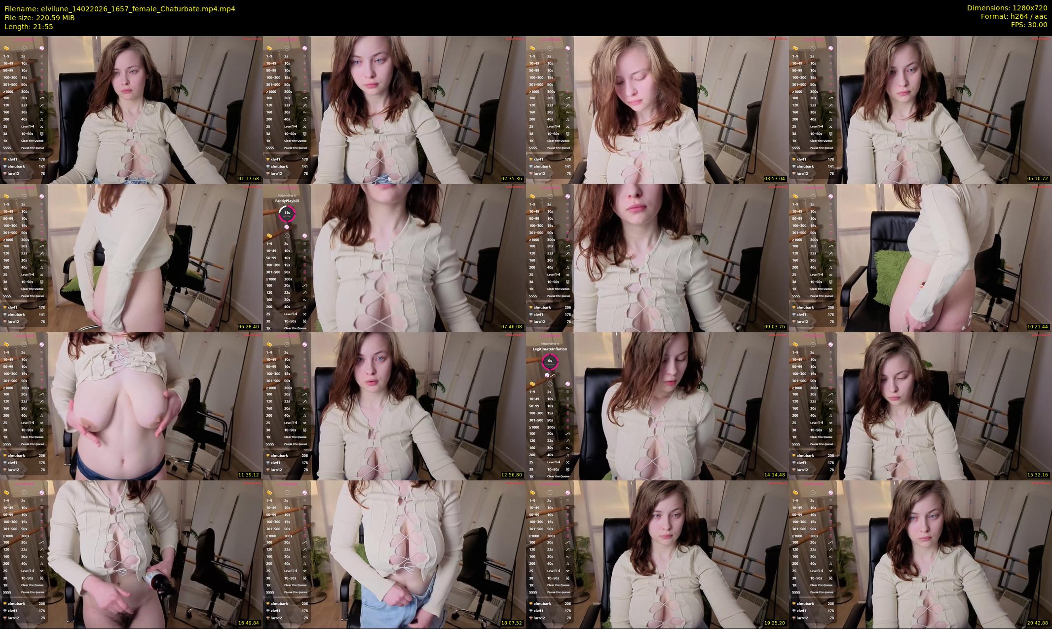 elvilune — 22 minute Chaturbate female cam show recording, 720p, Feb 14, 2026