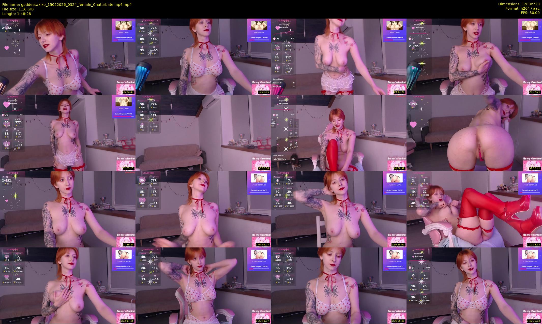 goddessakiko — 109 minute Chaturbate female cam show recording, 720p, Feb 15, 2026
