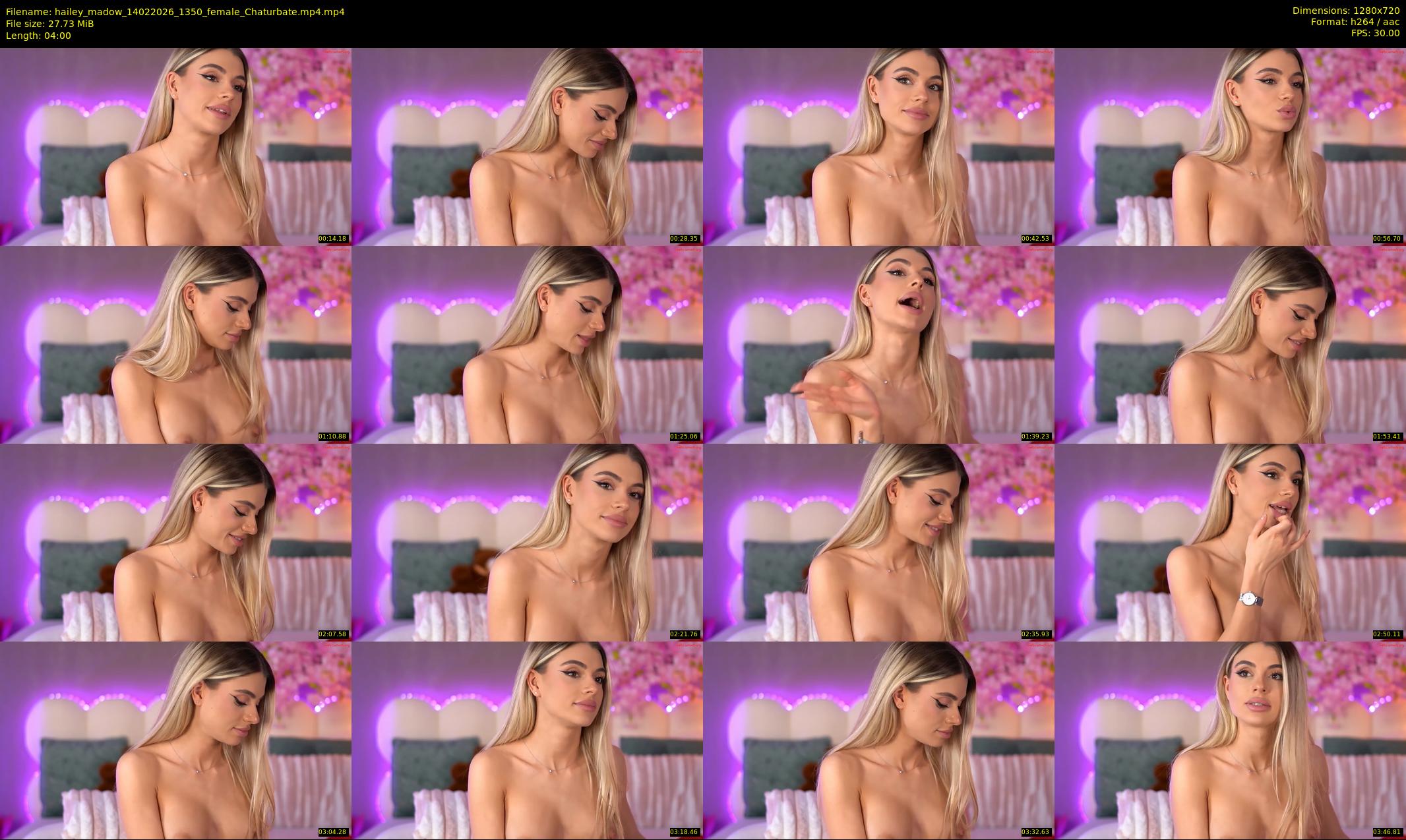 hailey_madow — 4 minute Chaturbate female cam show recording, 720p, Feb 14, 2026