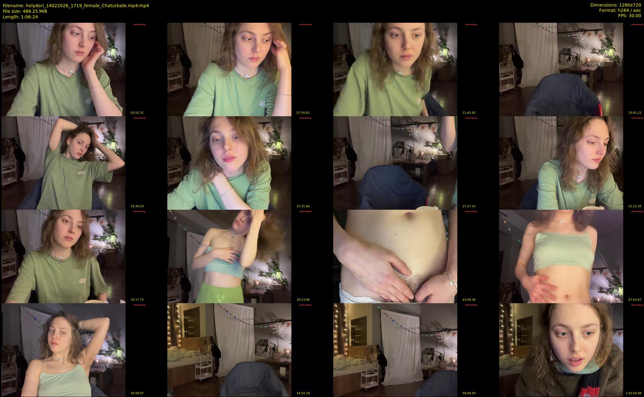 holydori — 67 minute Chaturbate female cam show recording, 720p, Feb 14, 2026