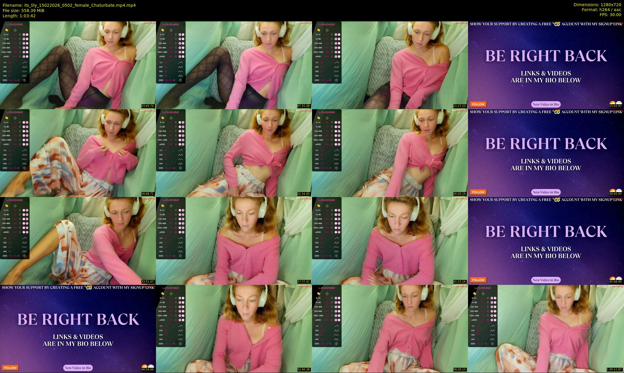 its_lily — 64 minute Chaturbate female cam show recording, 720p, Feb 15, 2026