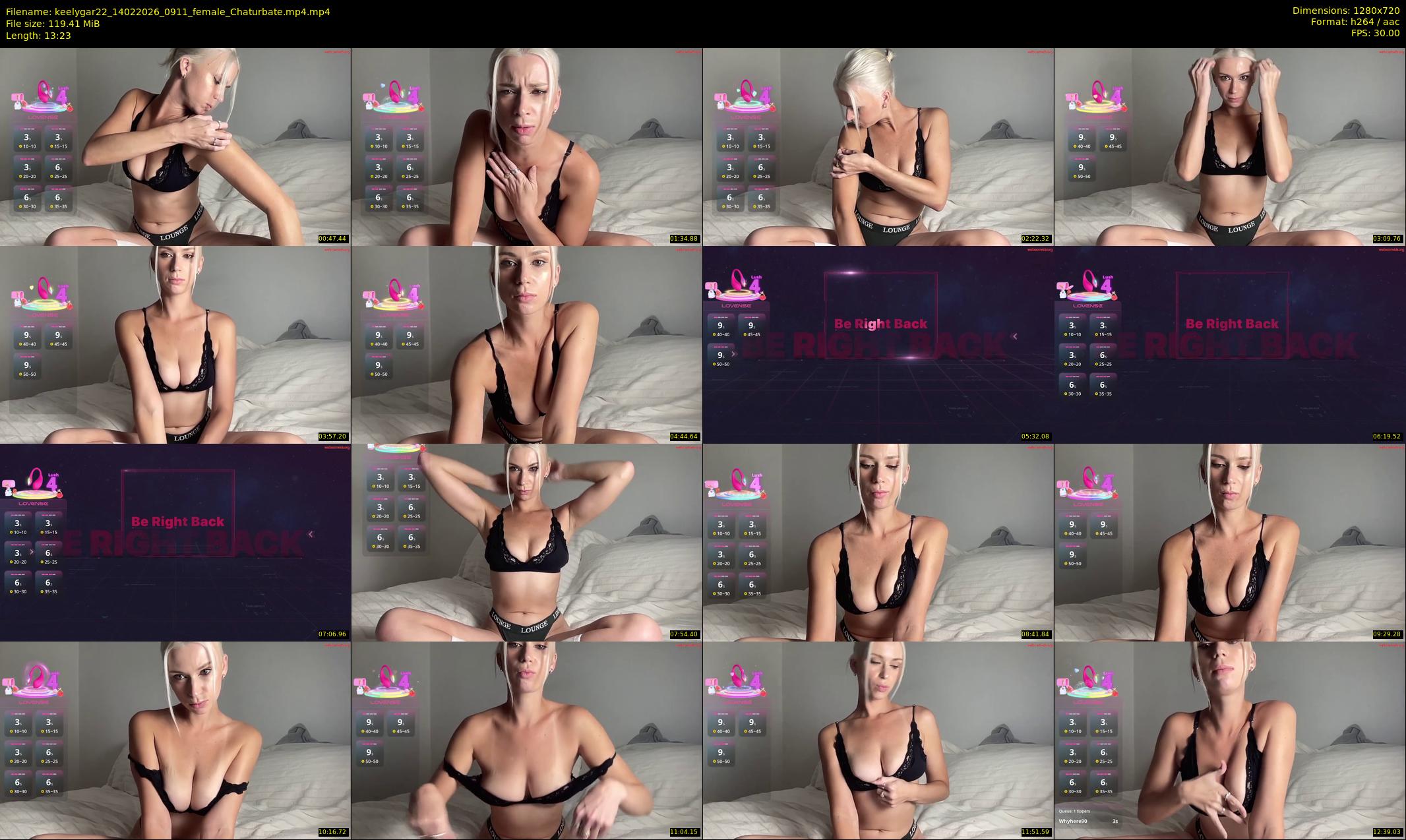 keelygar22 — 14 minute Chaturbate female cam show recording, 720p, Feb 14, 2026