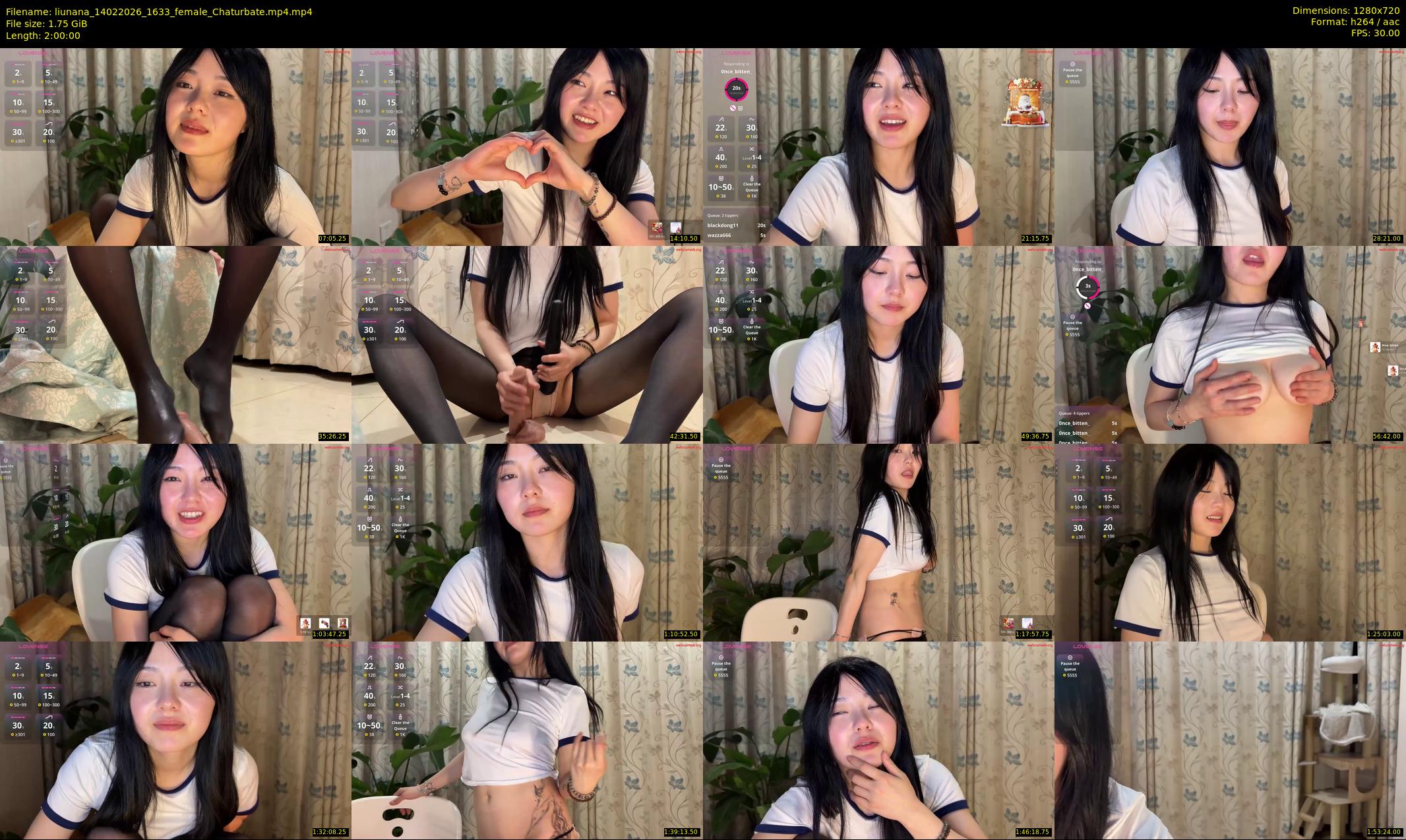 liunana — 120 minute Chaturbate female cam show recording, 720p, Feb 14, 2026