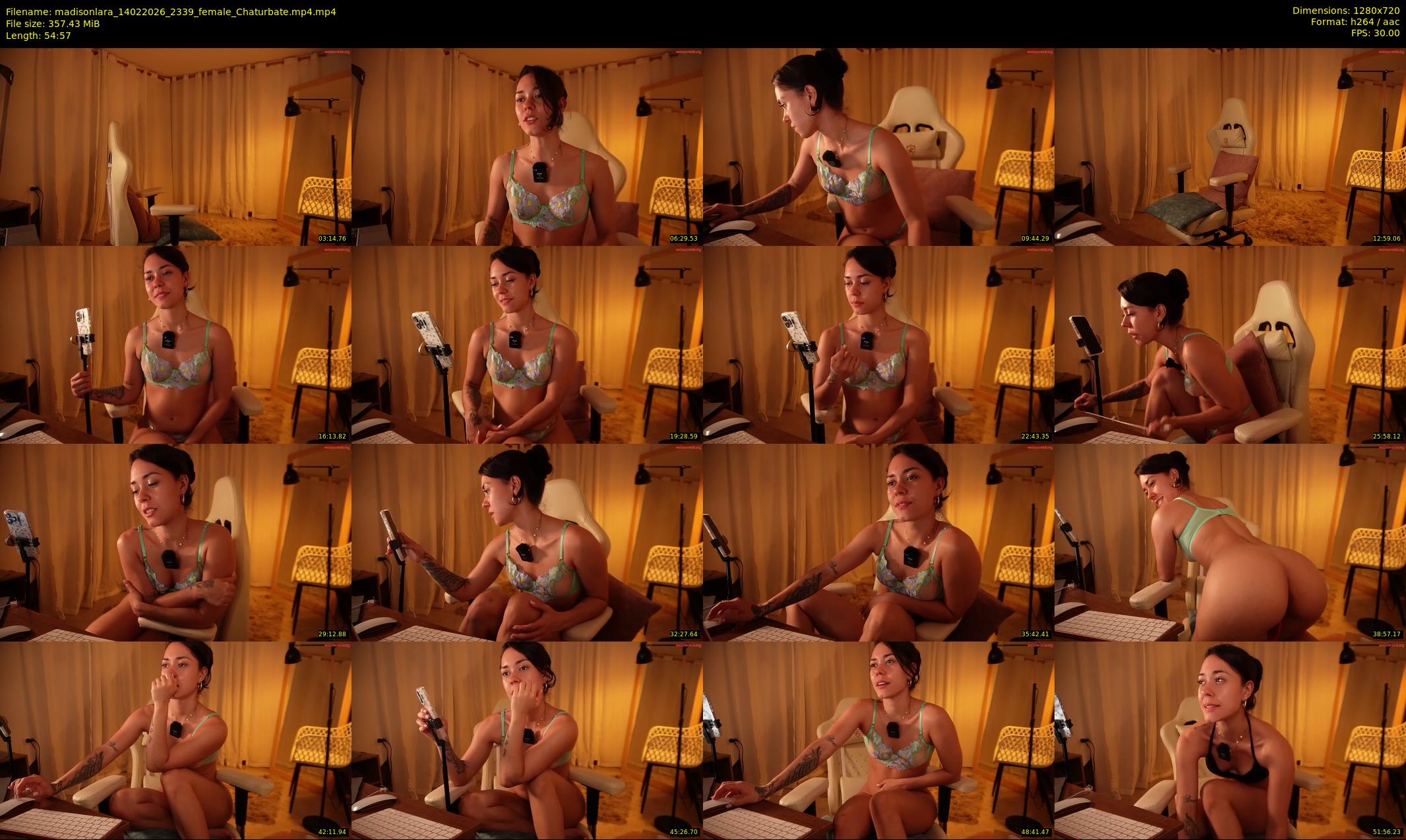 madisonlara — 55 minute Chaturbate female cam show recording, 720p, Feb 14, 2026