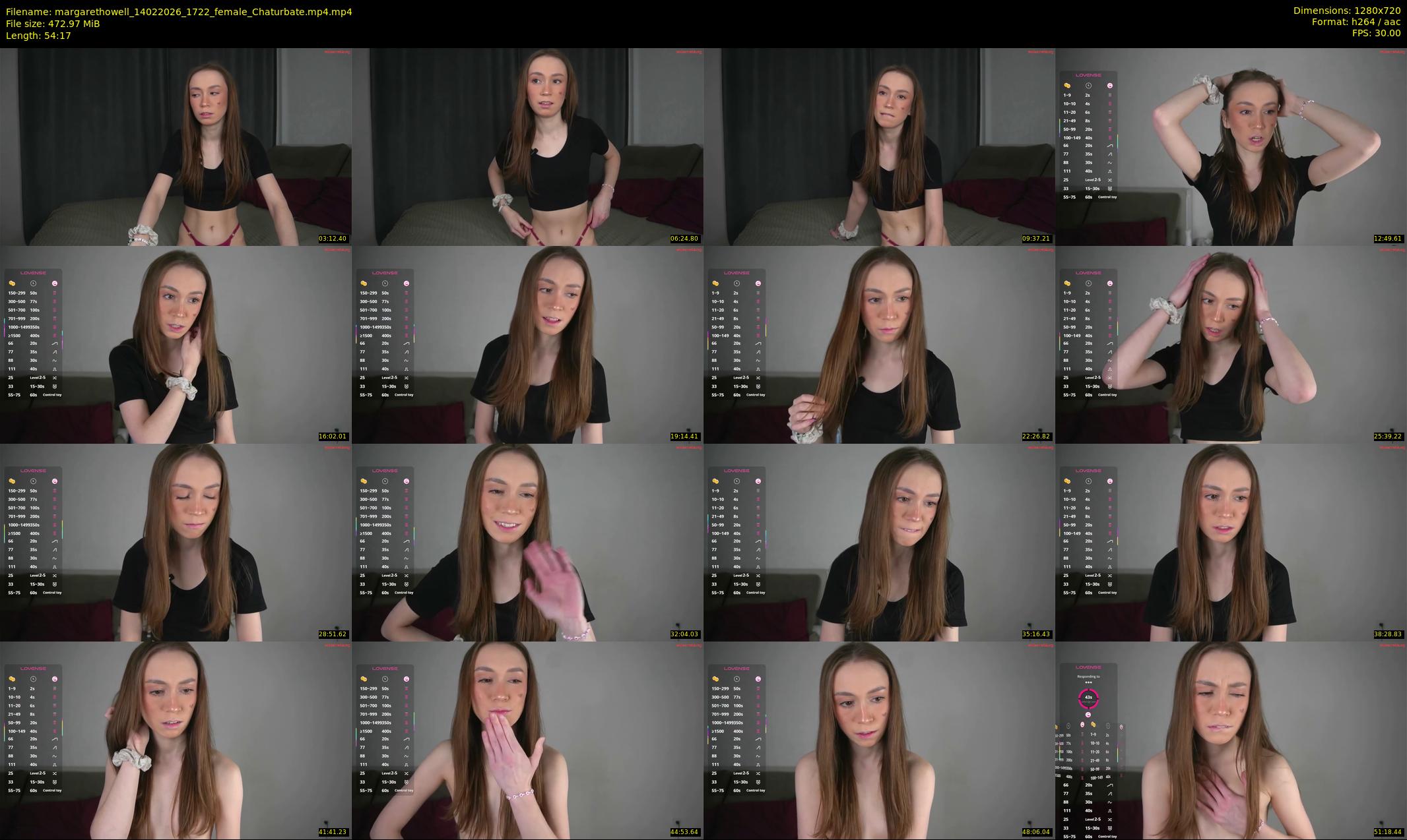 margarethowell — 55 minute Chaturbate female cam show recording, 720p, Feb 14, 2026