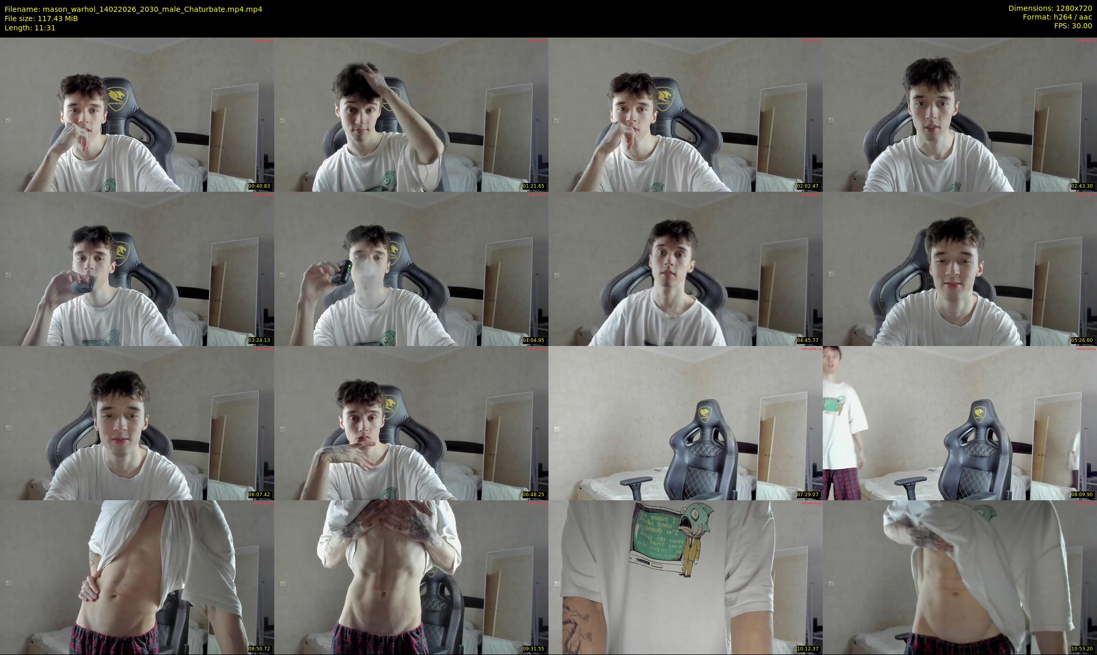 mason_warhol — 12 minute Chaturbate male cam show recording, 720p, Feb 14, 2026