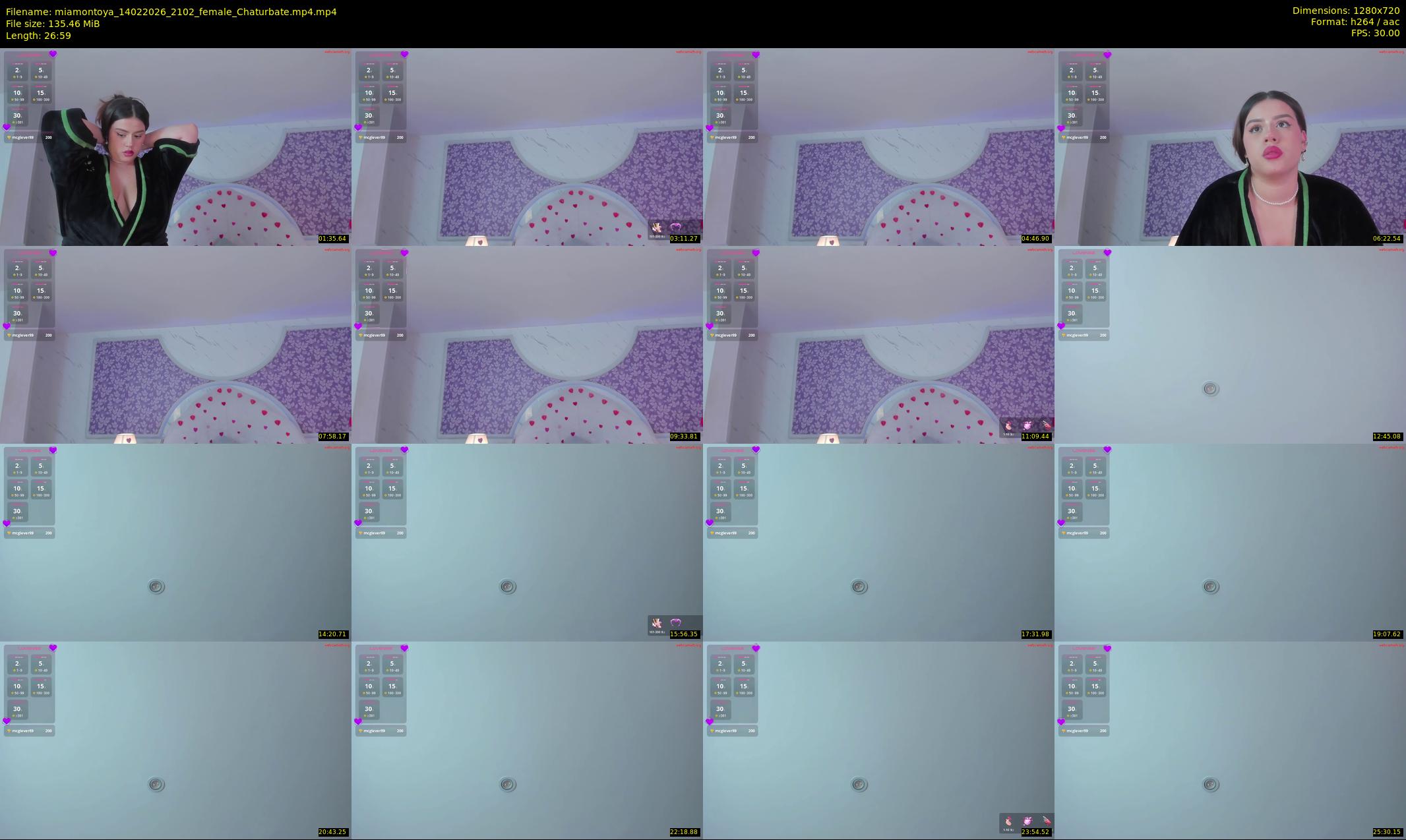 miamontoya — 27 minute Chaturbate female cam show recording, 720p, Feb 14, 2026