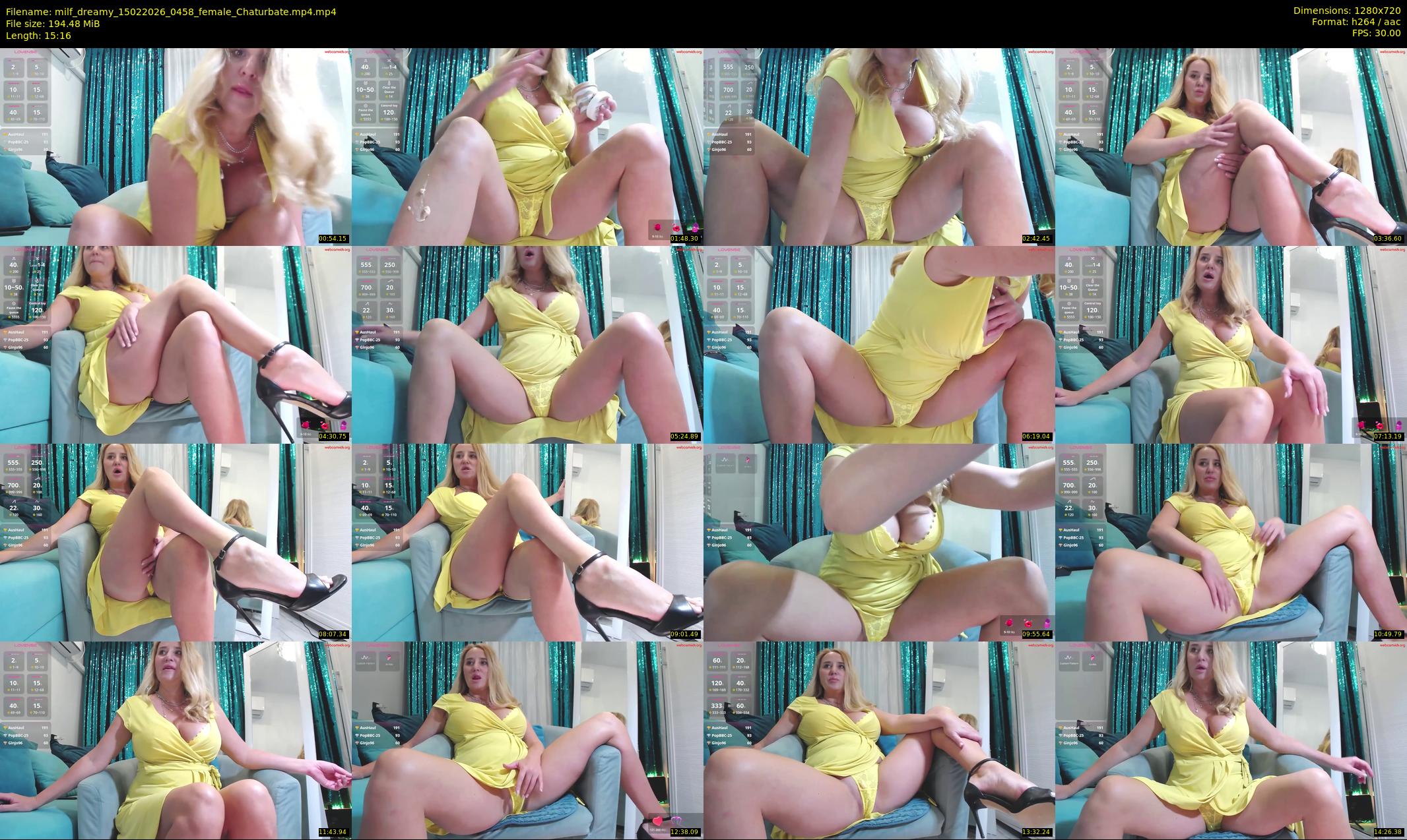 milf_dreamy — 16 minute Chaturbate female cam show recording, 720p, Feb 15, 2026