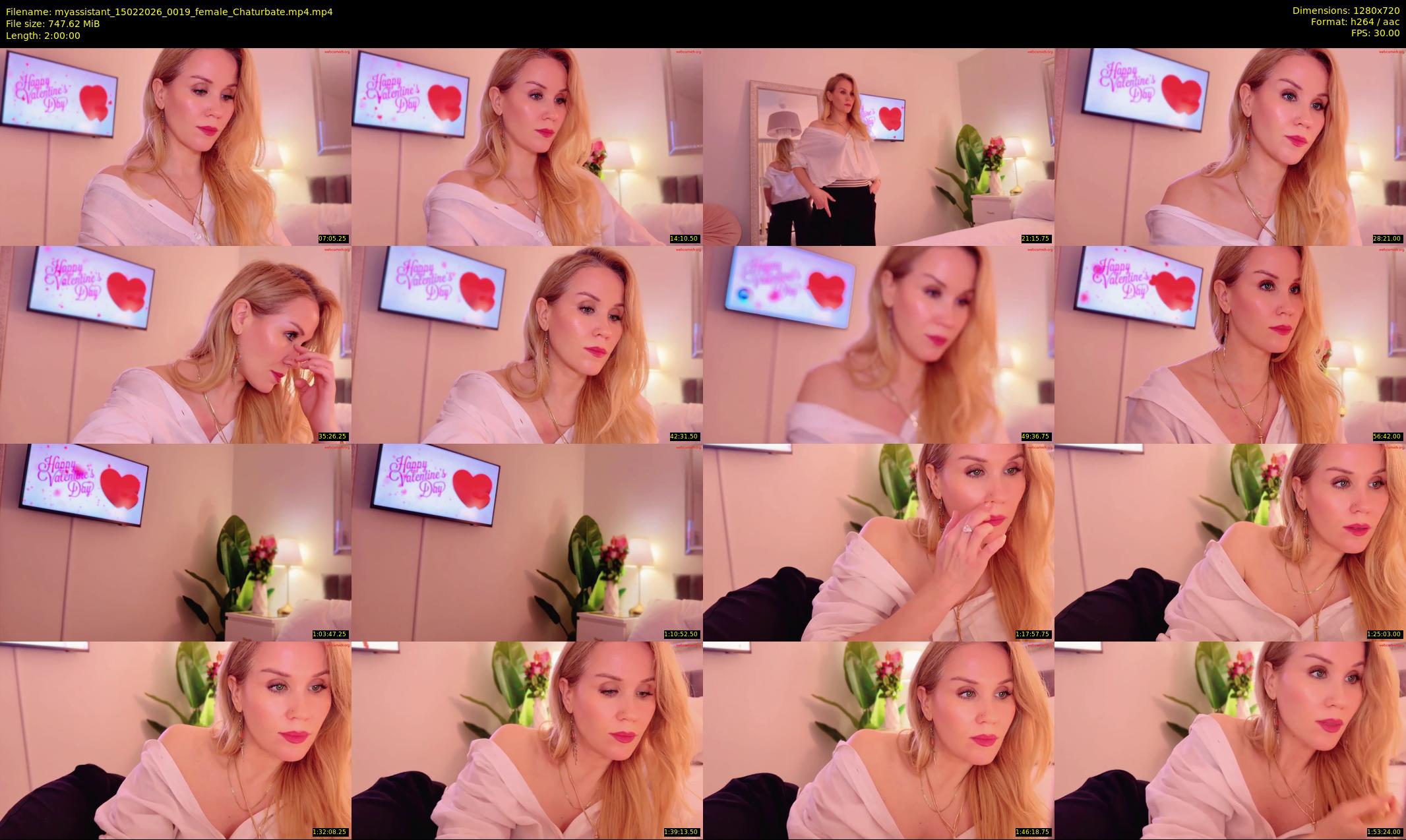 myassistant — 120 minute Chaturbate female cam show recording, 720p, Feb 15, 2026