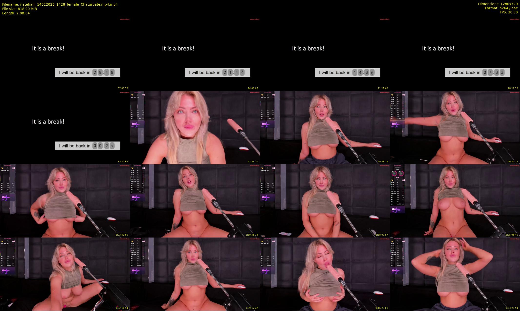 natehalll — 121 minute Chaturbate female cam show recording, 720p, Feb 14, 2026