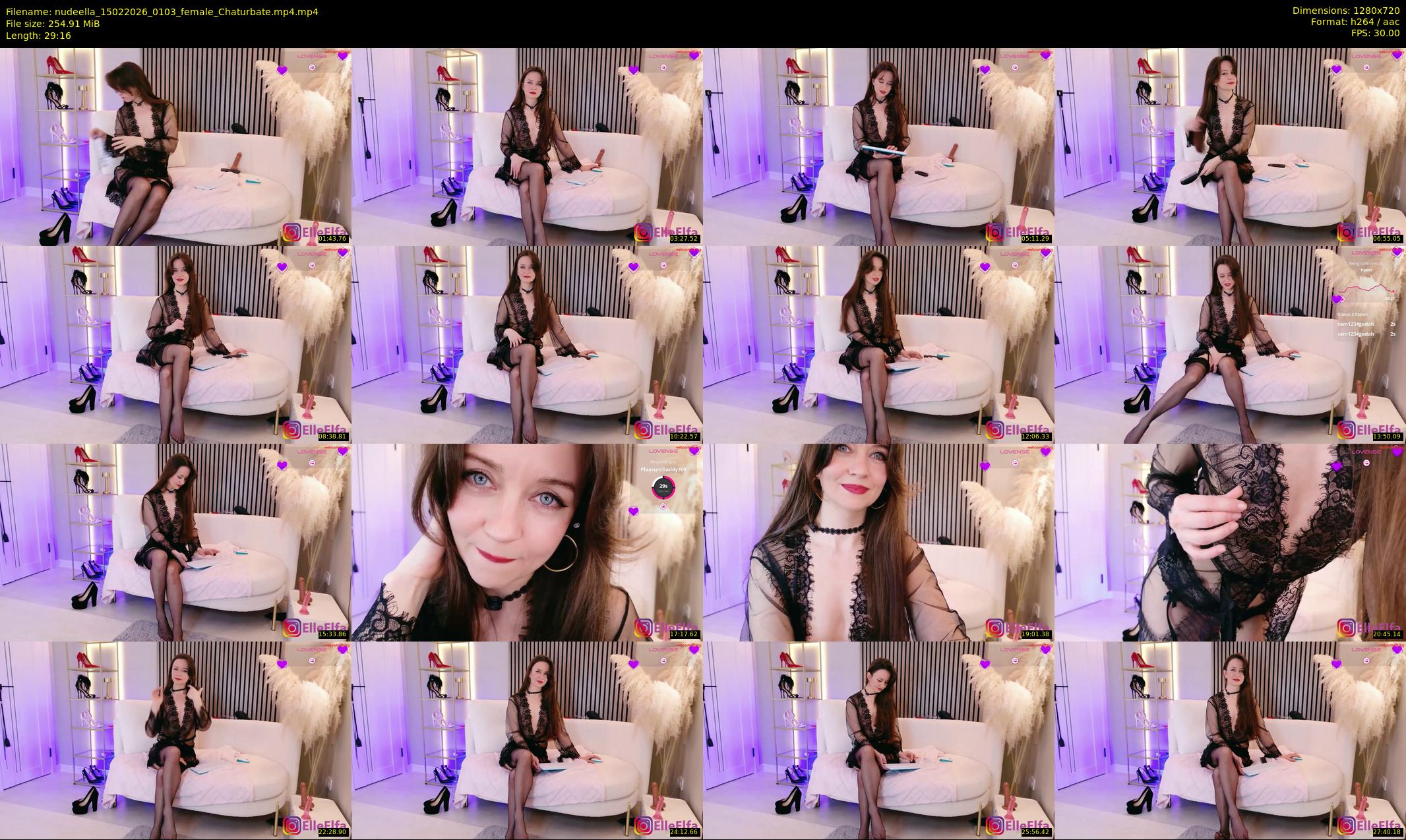 nudeella — 30 minute Chaturbate female cam show recording, 720p, Feb 15, 2026