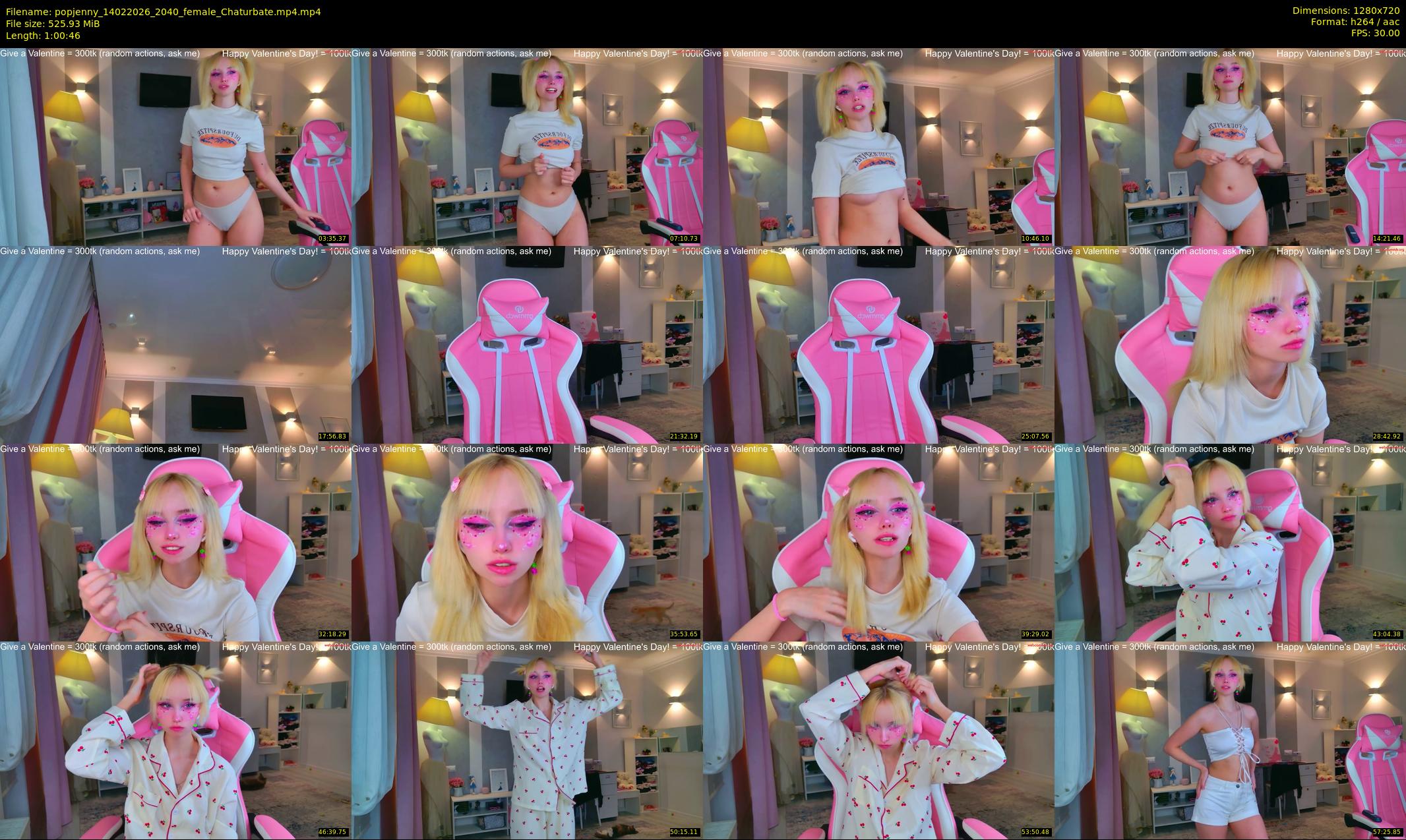 popjenny — 61 minute Chaturbate female cam show recording, 720p, Feb 14, 2026