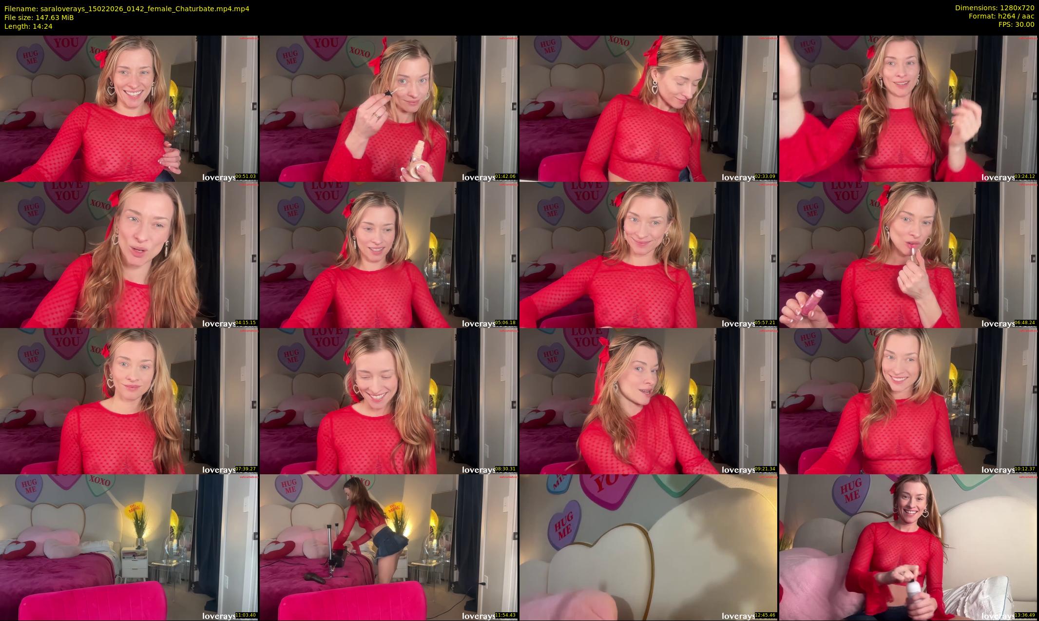 saraloverays — 15 minute Chaturbate female cam show recording, 720p, Feb 15, 2026