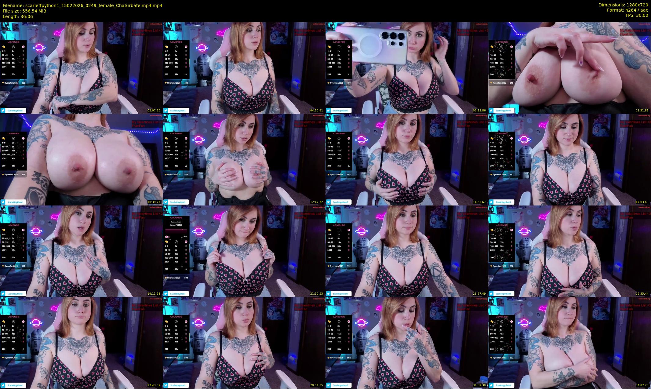 scarlettpython1 — 37 minute Chaturbate female cam show recording, 720p, Feb 15, 2026