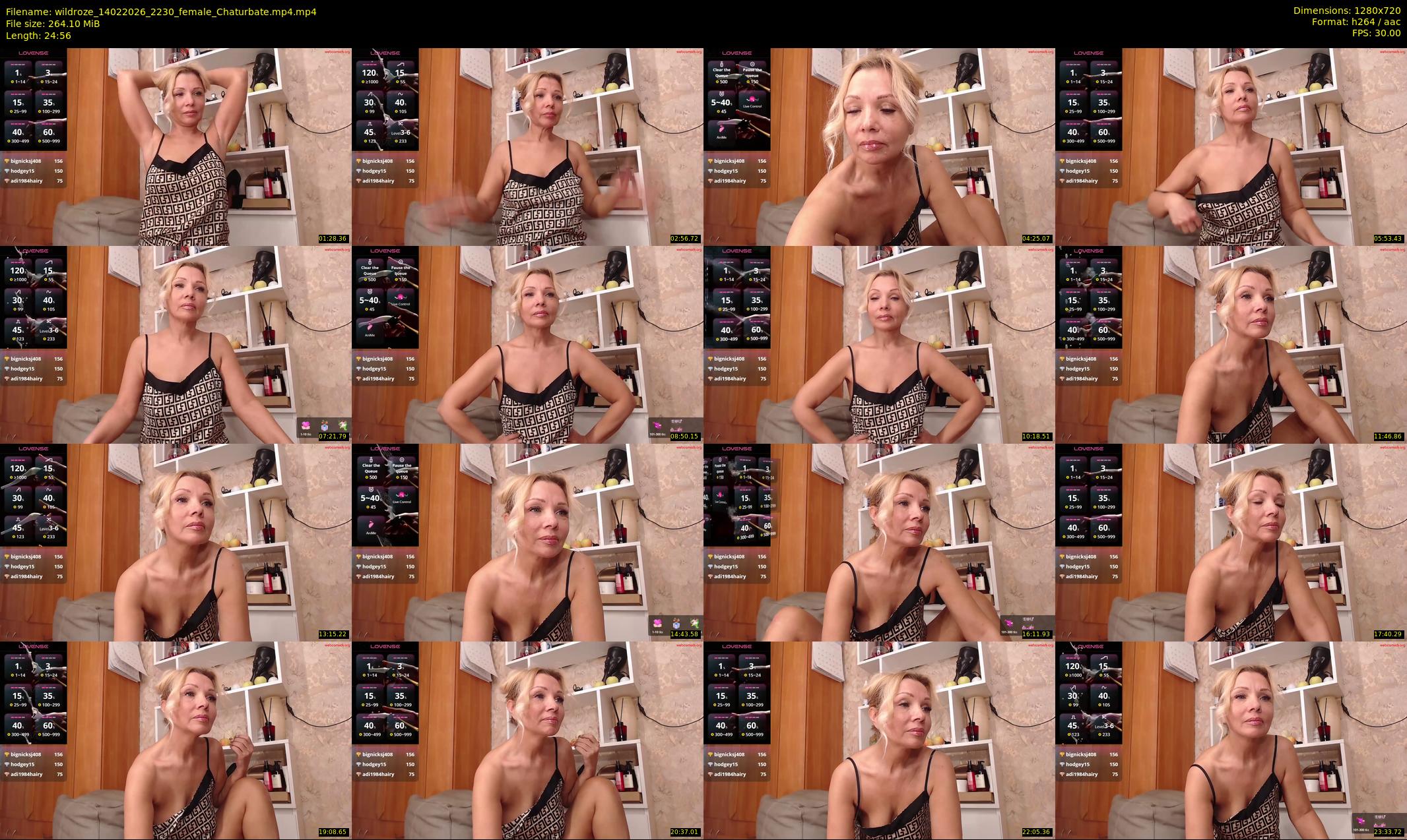 wildroze — 25 minute Chaturbate female cam show recording, 720p, Feb 14, 2026