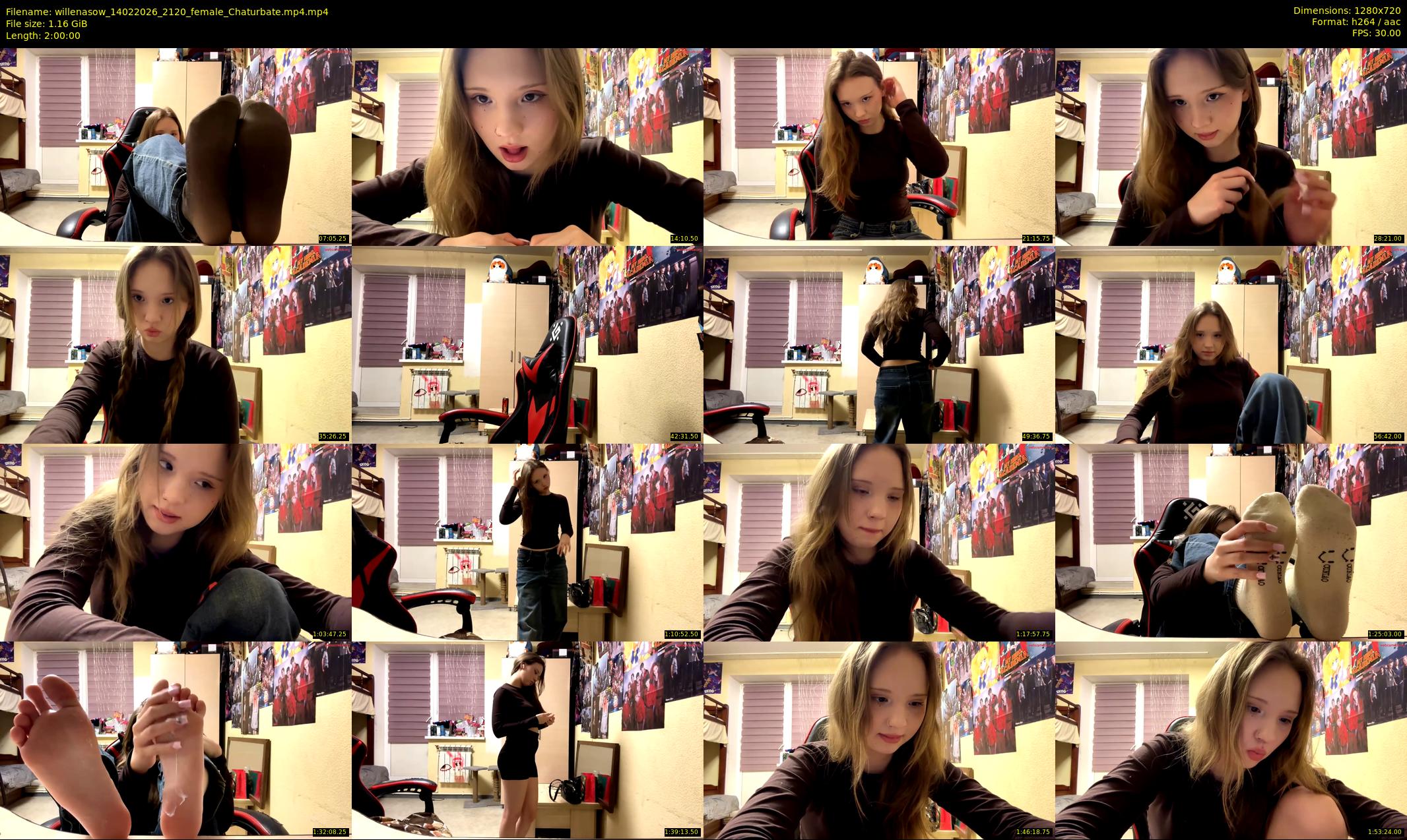 willenasow — 120 minute Chaturbate female cam show recording, 720p, Feb 14, 2026