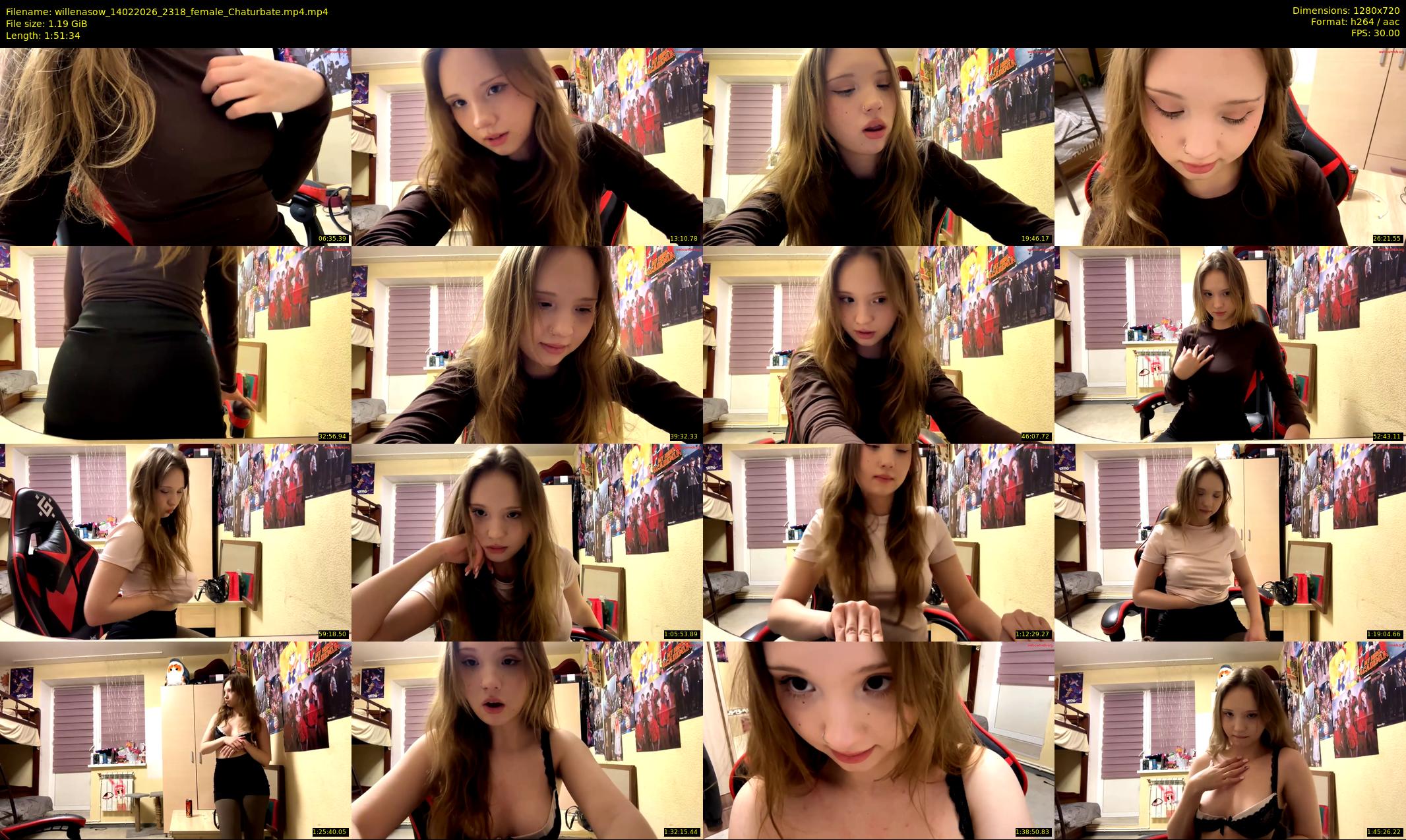 willenasow — 112 minute Chaturbate female cam show recording, 720p, Feb 14, 2026