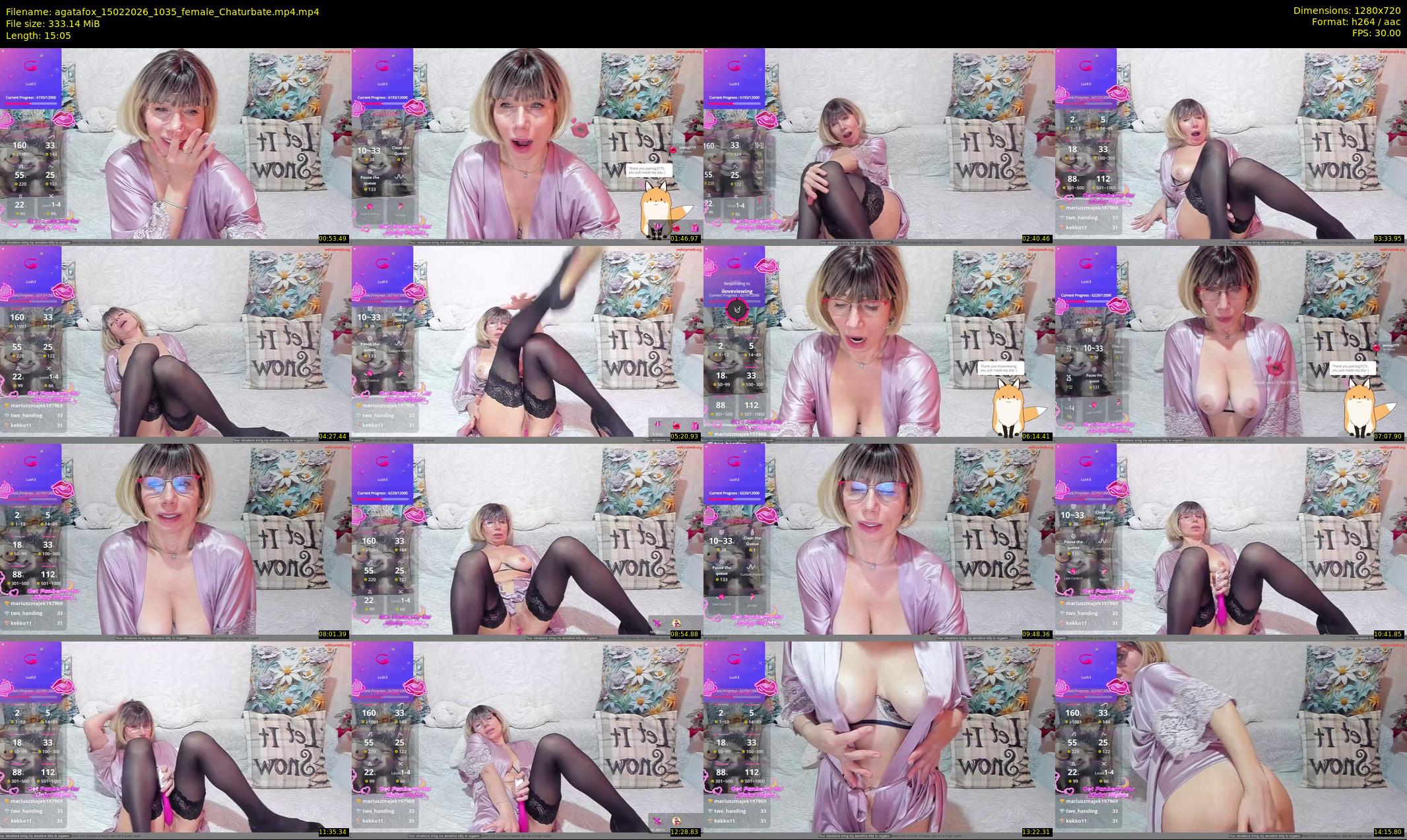 agatafox — 16 minute Chaturbate female cam show recording, 720p, Feb 15, 2026