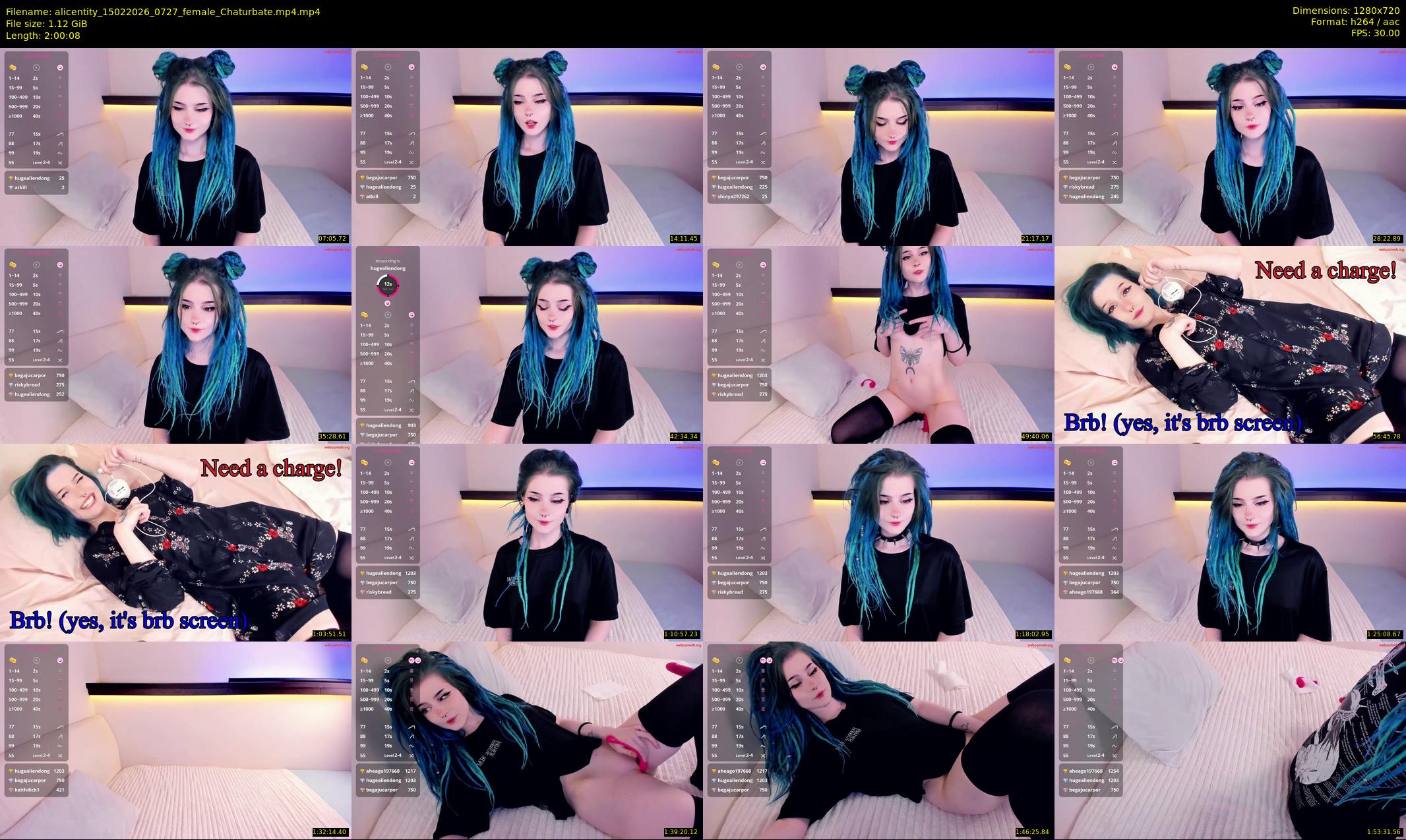 alicentity — 121 minute Chaturbate female cam show recording, 720p, Feb 15, 2026
