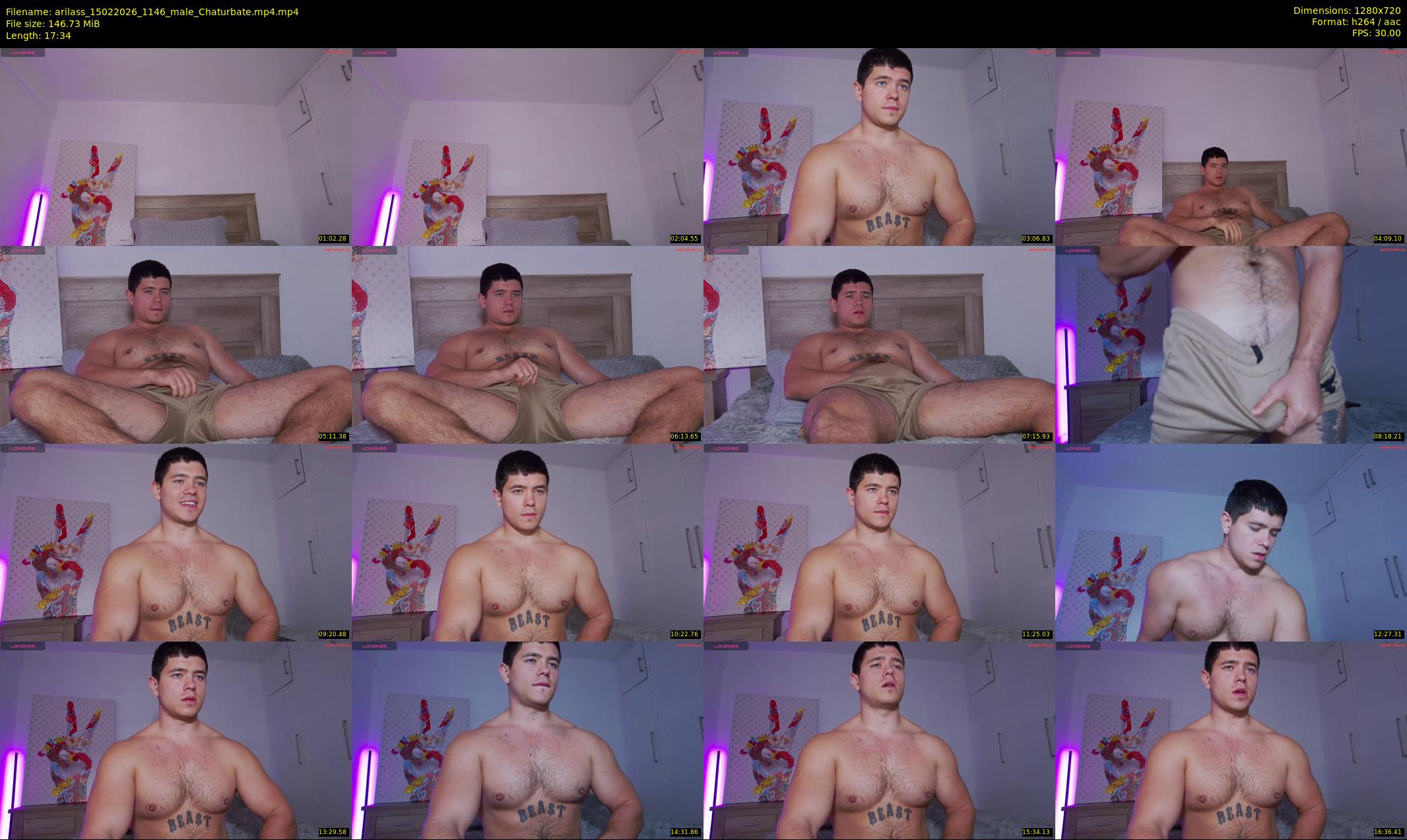 arilass — 18 minute Chaturbate male cam show recording, 720p, Feb 15, 2026