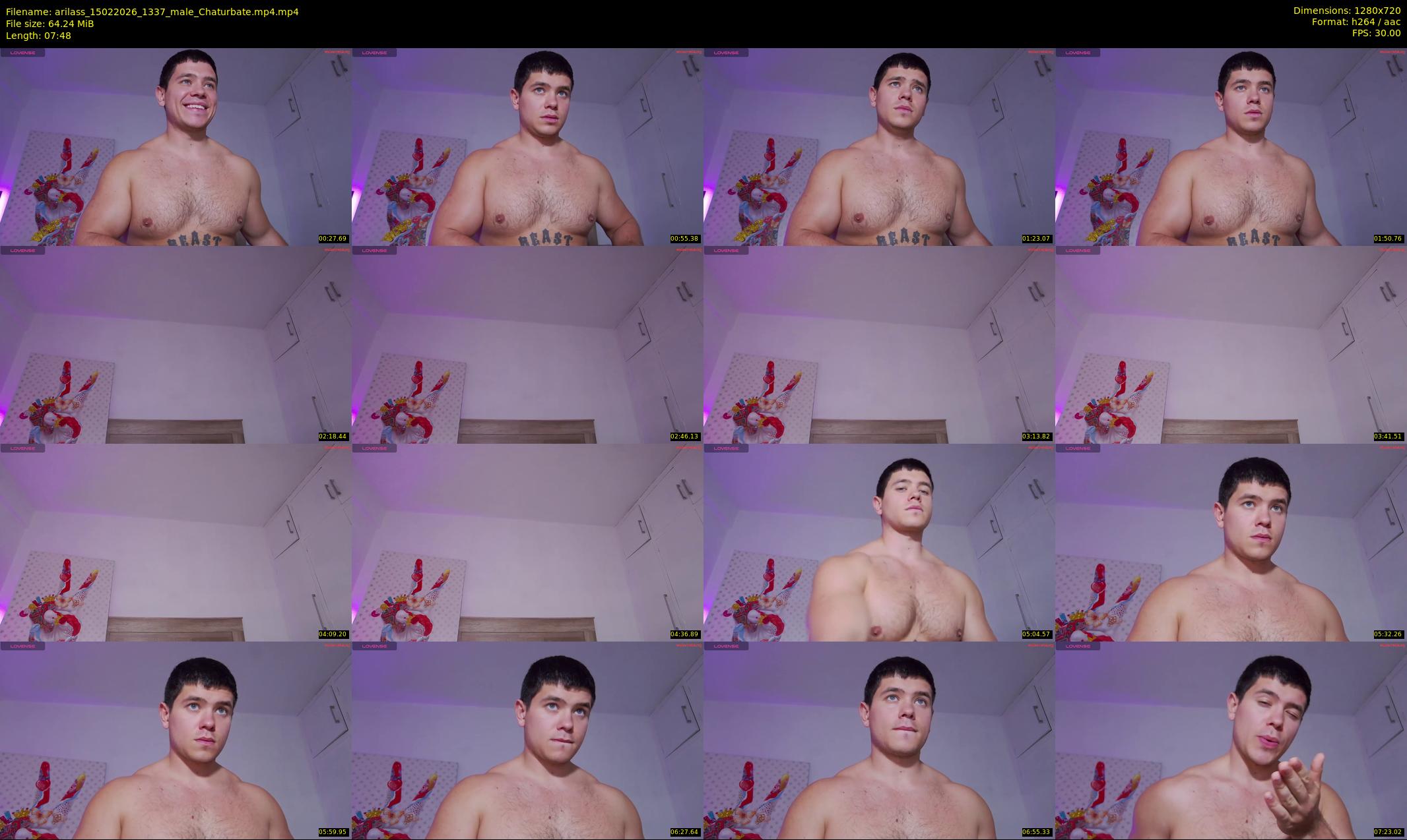 arilass — 8 minute Chaturbate male cam show recording, 720p, Feb 15, 2026