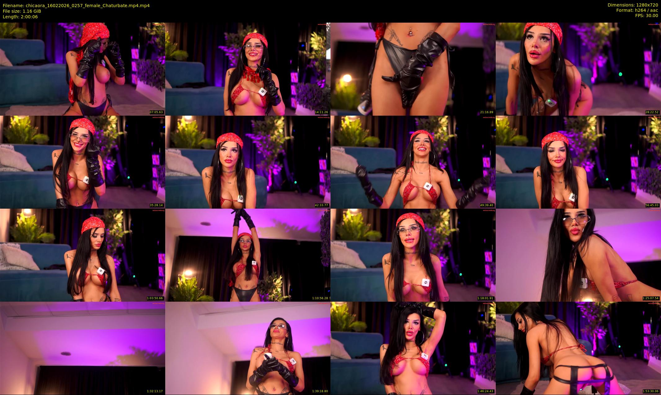 chicaora — 121 minute Chaturbate female cam show recording, 720p, Feb 16, 2026