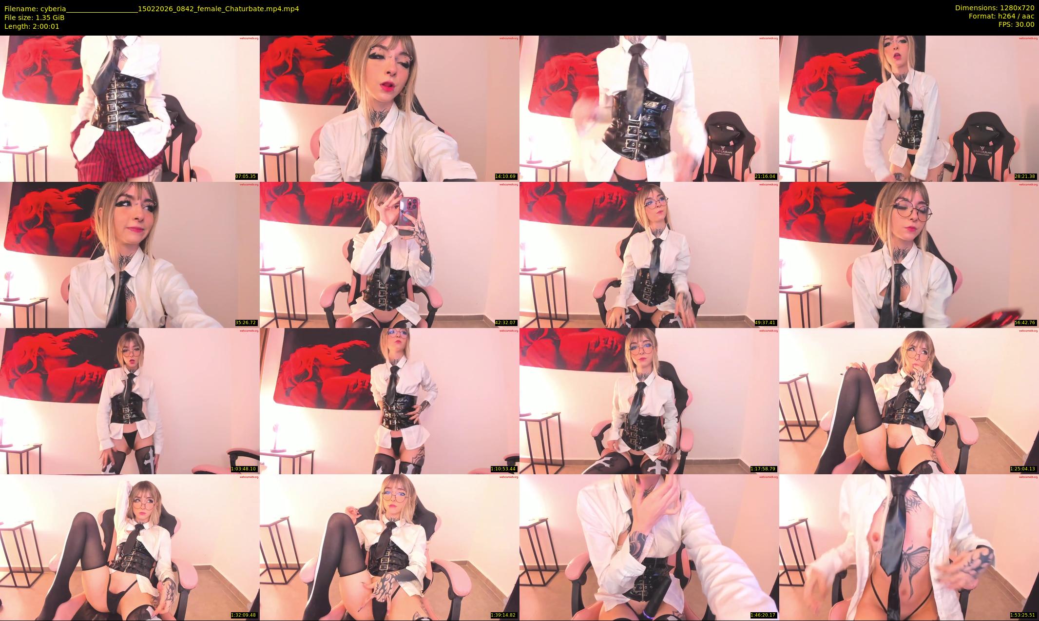 cyberia____________________ — 121 minute Chaturbate female cam show recording, 720p, Feb 15, 2026