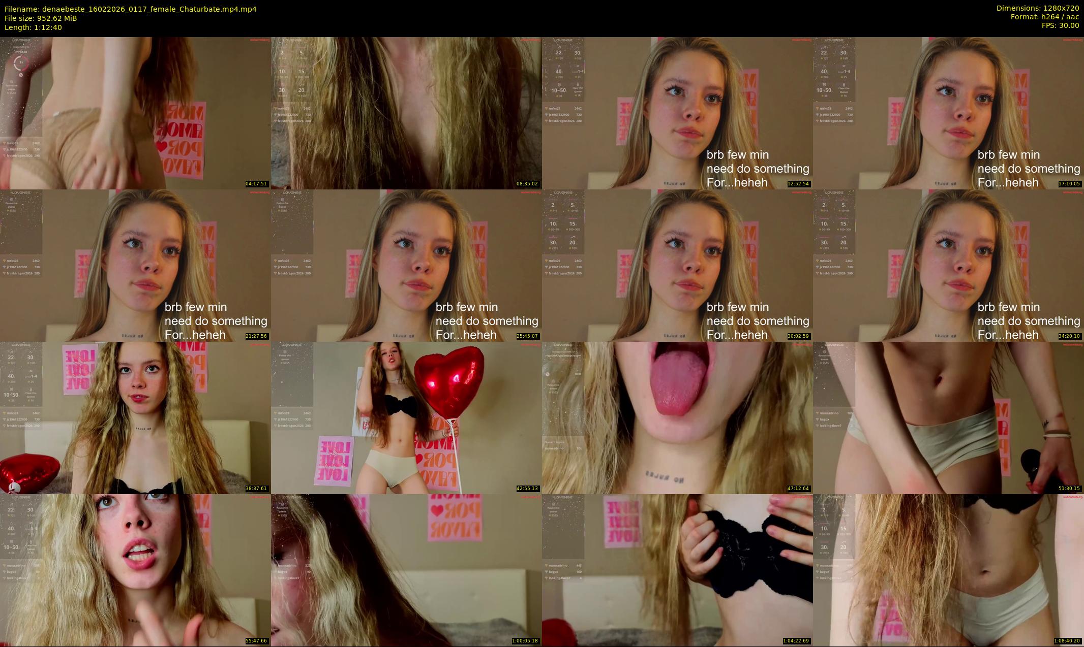 denaebeste — 73 minute Chaturbate female cam show recording, 720p, Feb 16, 2026