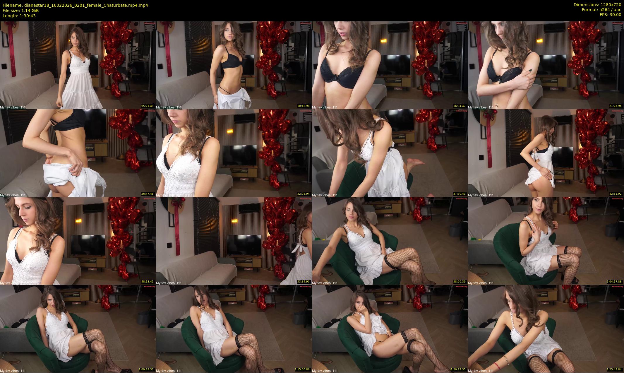 dianastar18 — 91 minute Chaturbate female cam show recording, 720p, Feb 16, 2026