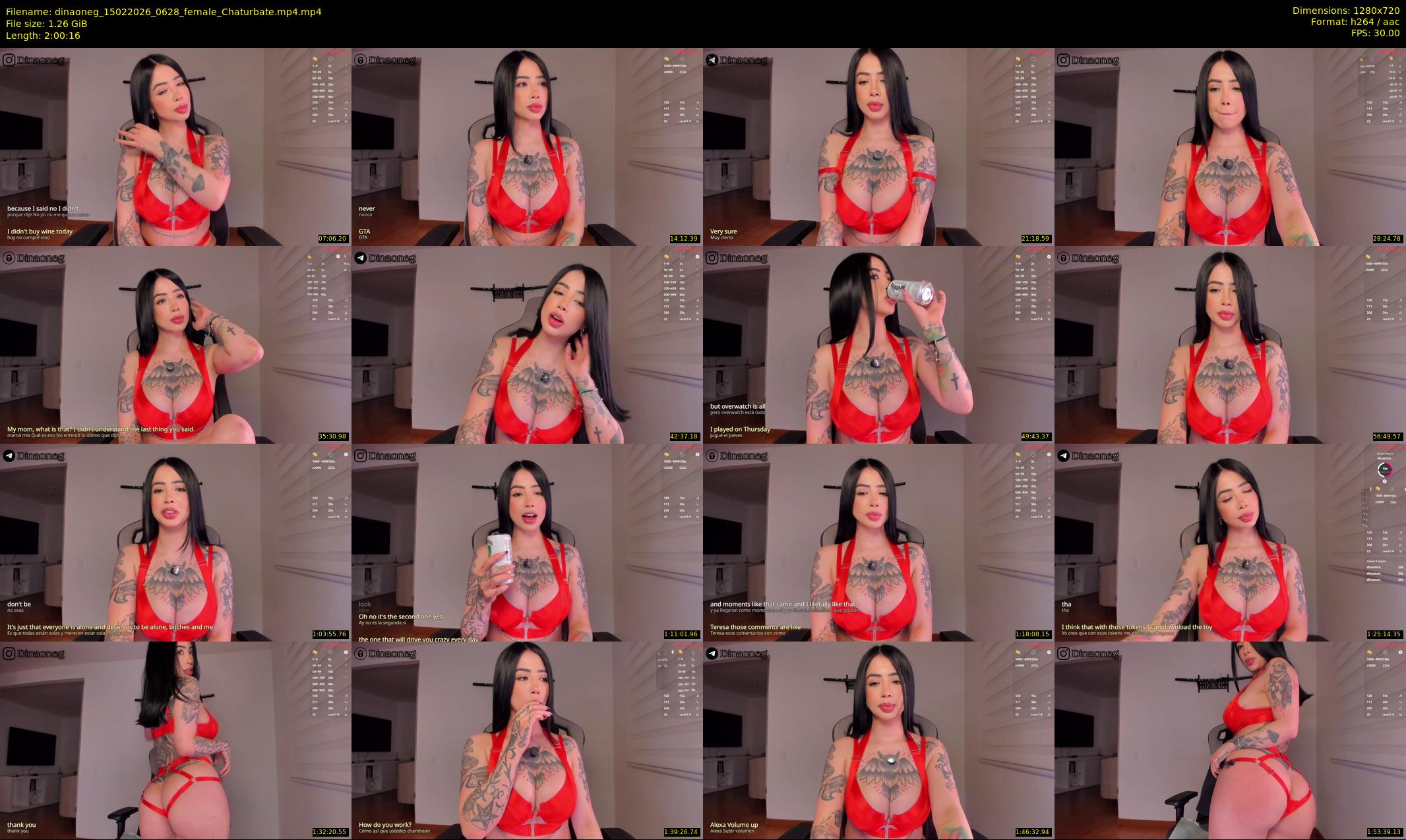 dinaoneg — 121 minute Chaturbate female cam show recording, 720p, Feb 15, 2026
