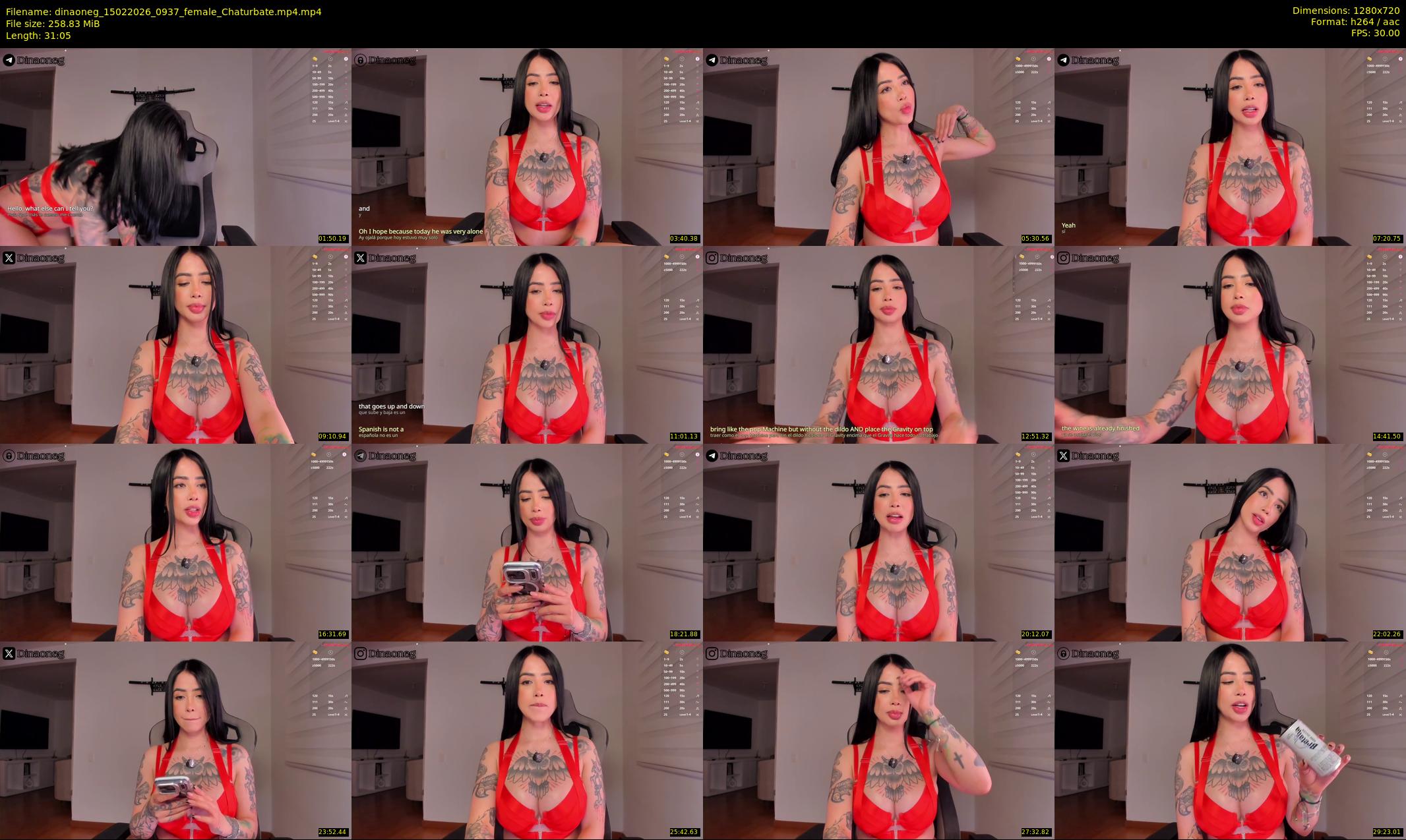 dinaoneg — 32 minute Chaturbate female cam show recording, 720p, Feb 15, 2026