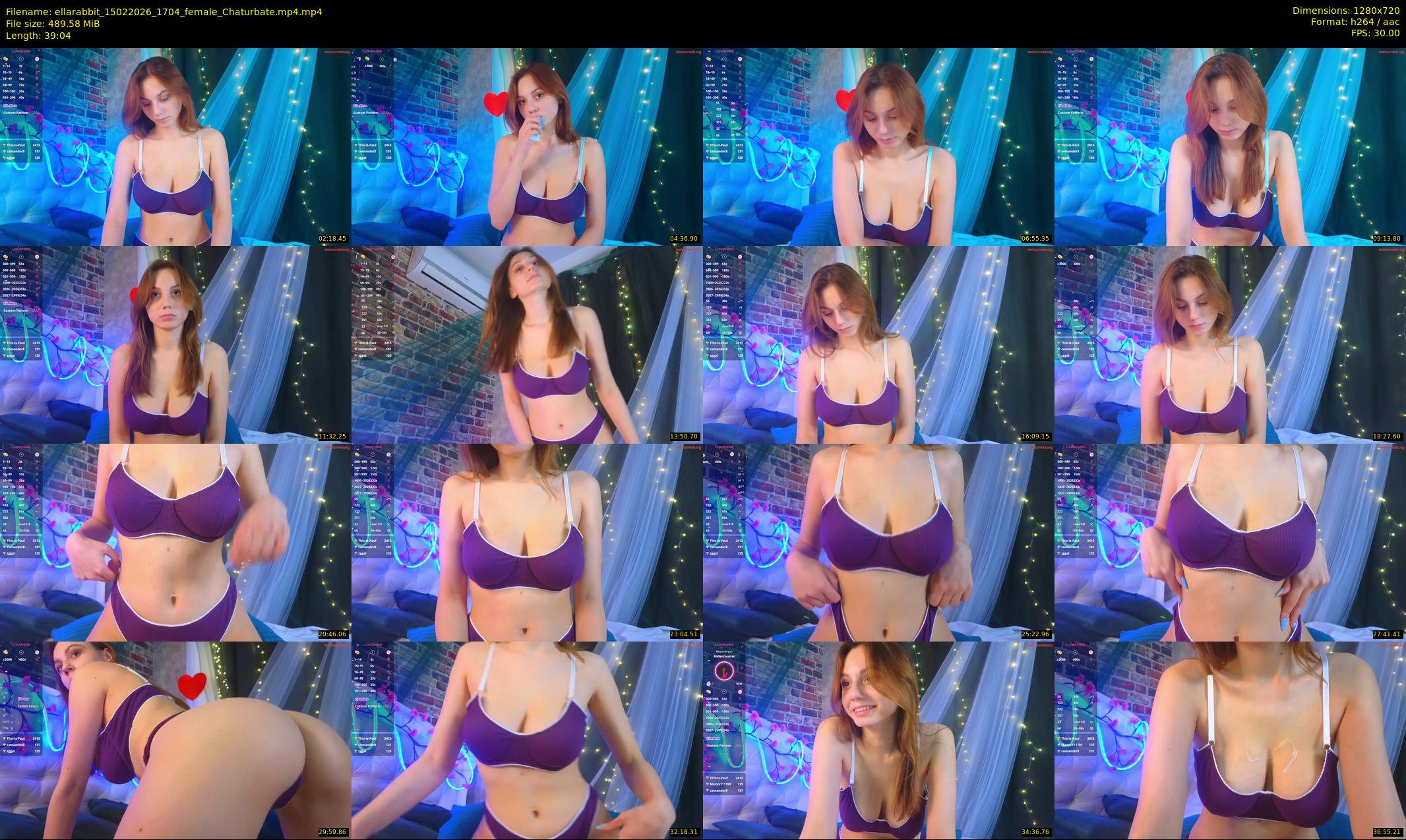 ellarabbit — 40 minute Chaturbate female cam show recording, 720p, Feb 15, 2026