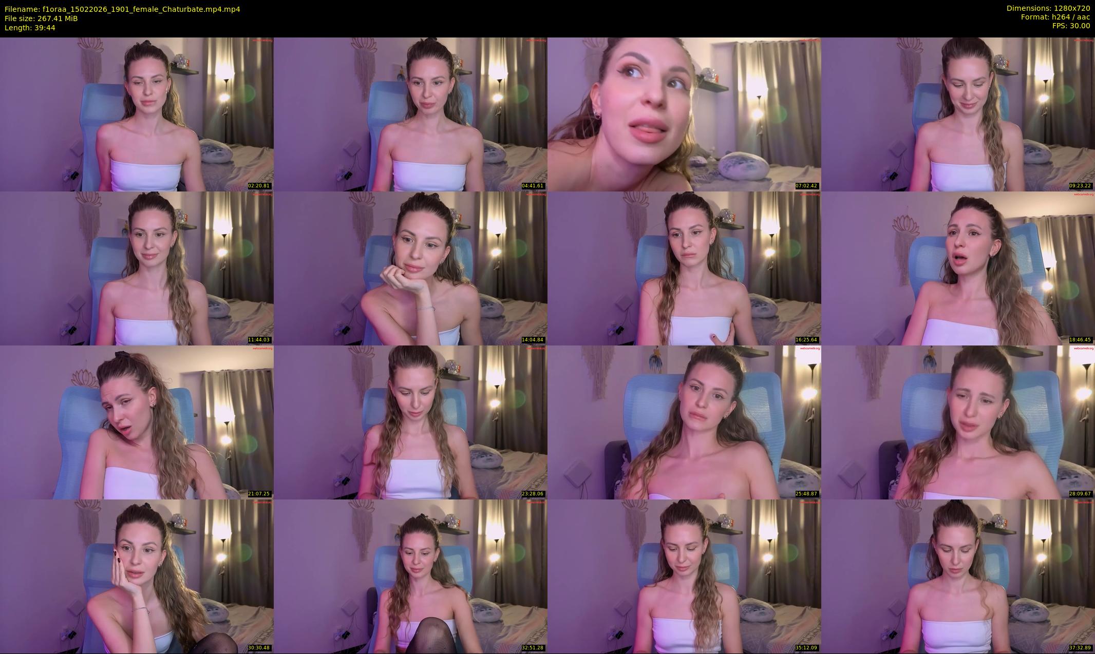 f1oraa — 40 minute Chaturbate female cam show recording, 720p, Feb 15, 2026