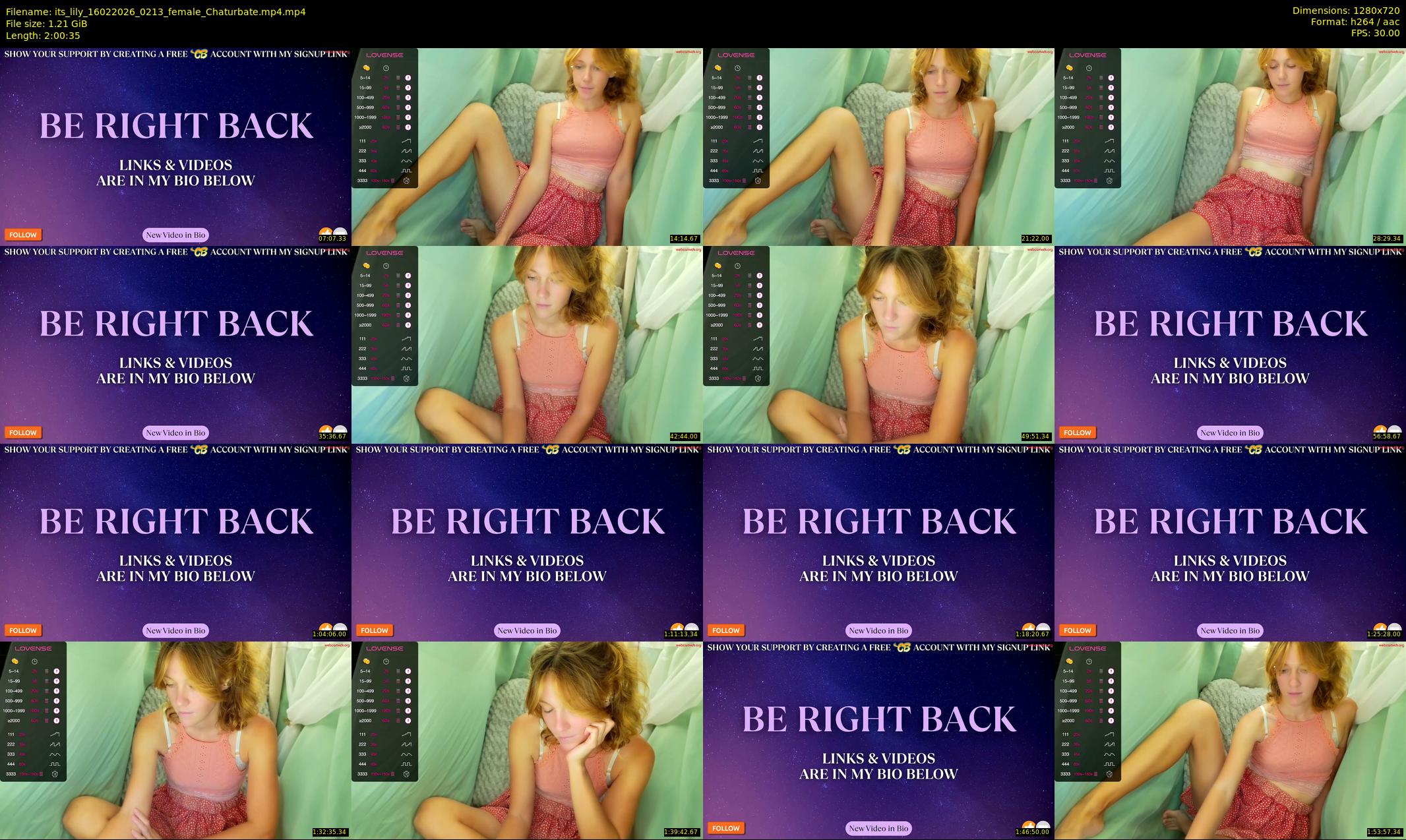 its_lily — 121 minute Chaturbate female cam show recording, 720p, Feb 16, 2026