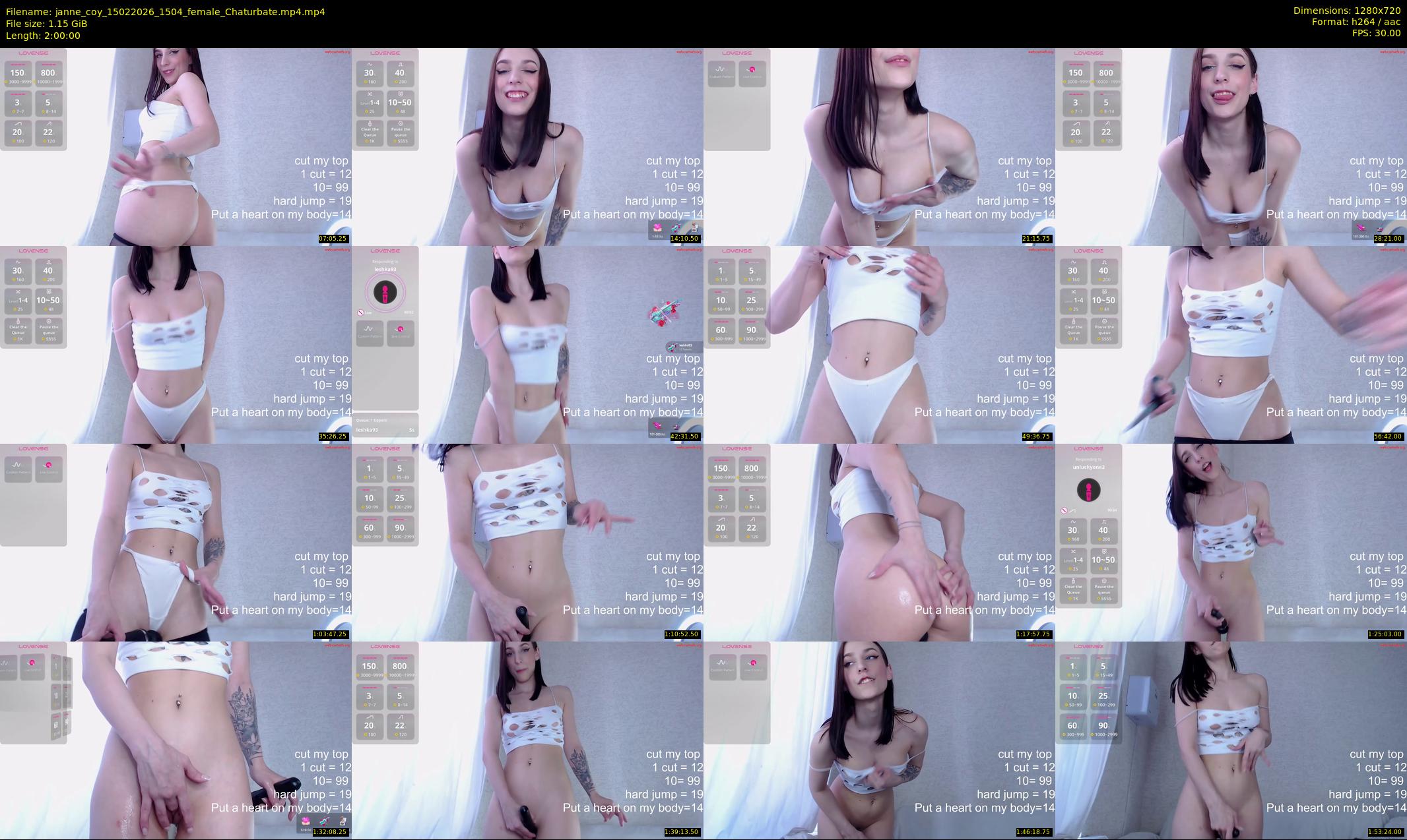 janne_coy — 120 minute Chaturbate female cam show recording, 720p, Feb 15, 2026