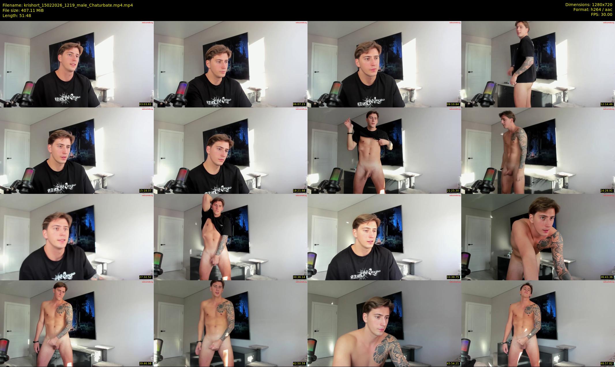 krishort — 52 minute Chaturbate male cam show recording, 720p, Feb 15, 2026