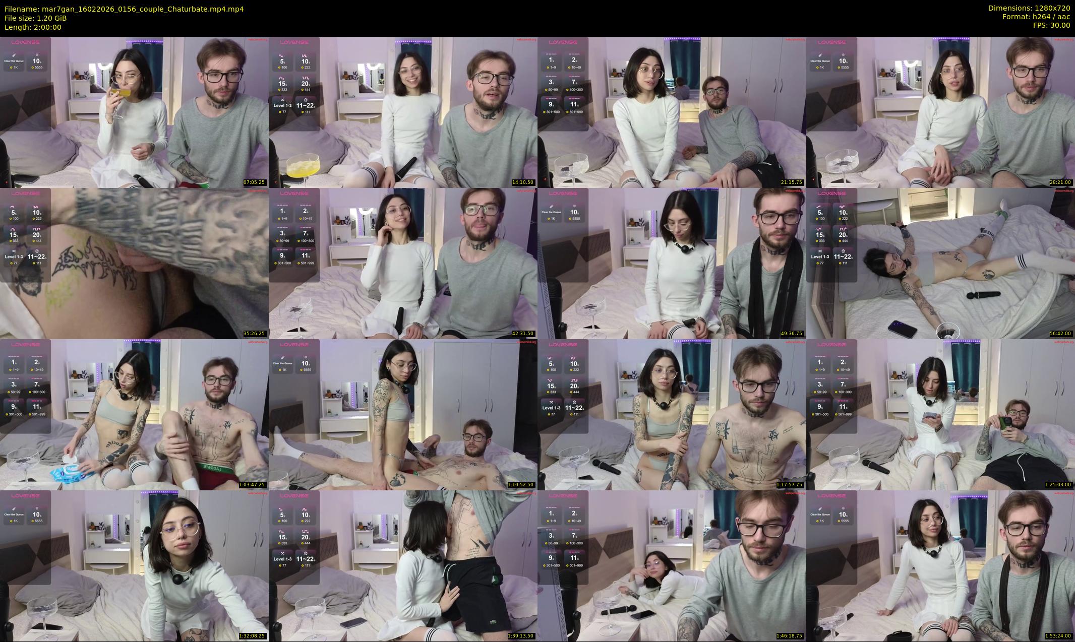 mar7gan — 120 minute Chaturbate couple cam show recording, 720p, Feb 16, 2026
