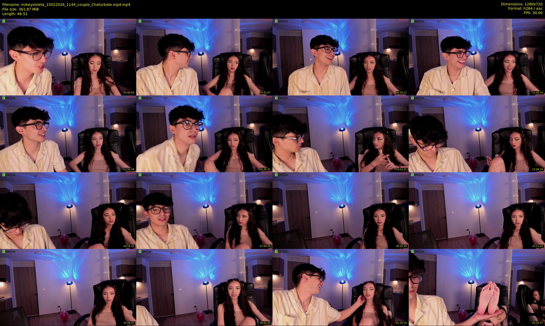 mikeyvioleta — 47 minute Chaturbate couple cam show recording, 720p, Feb 15, 2026